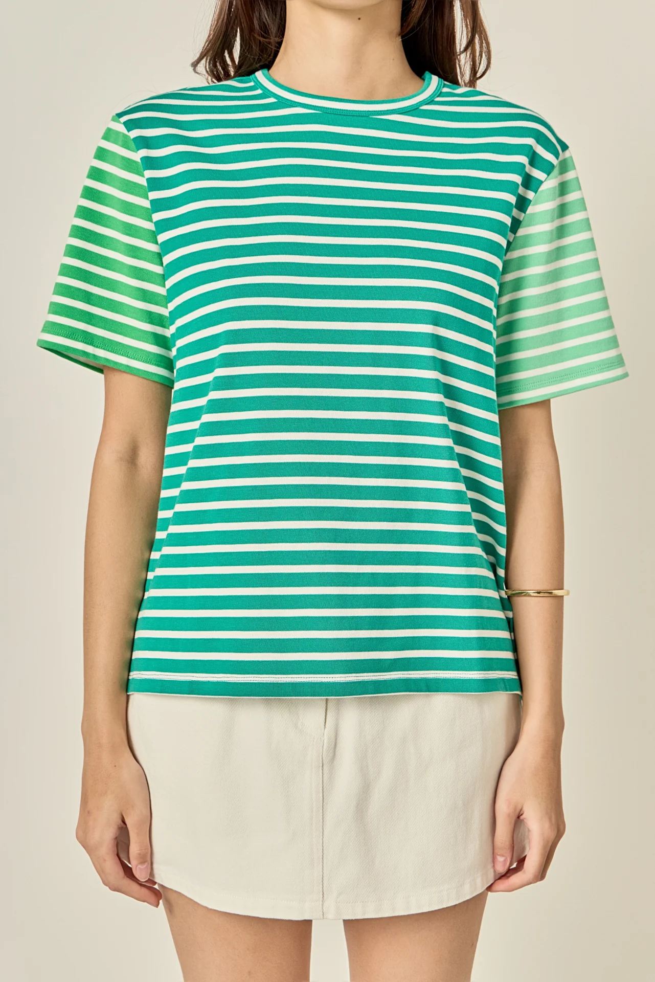 Stripe Color Block Short Sleeve Shirt - Image 2