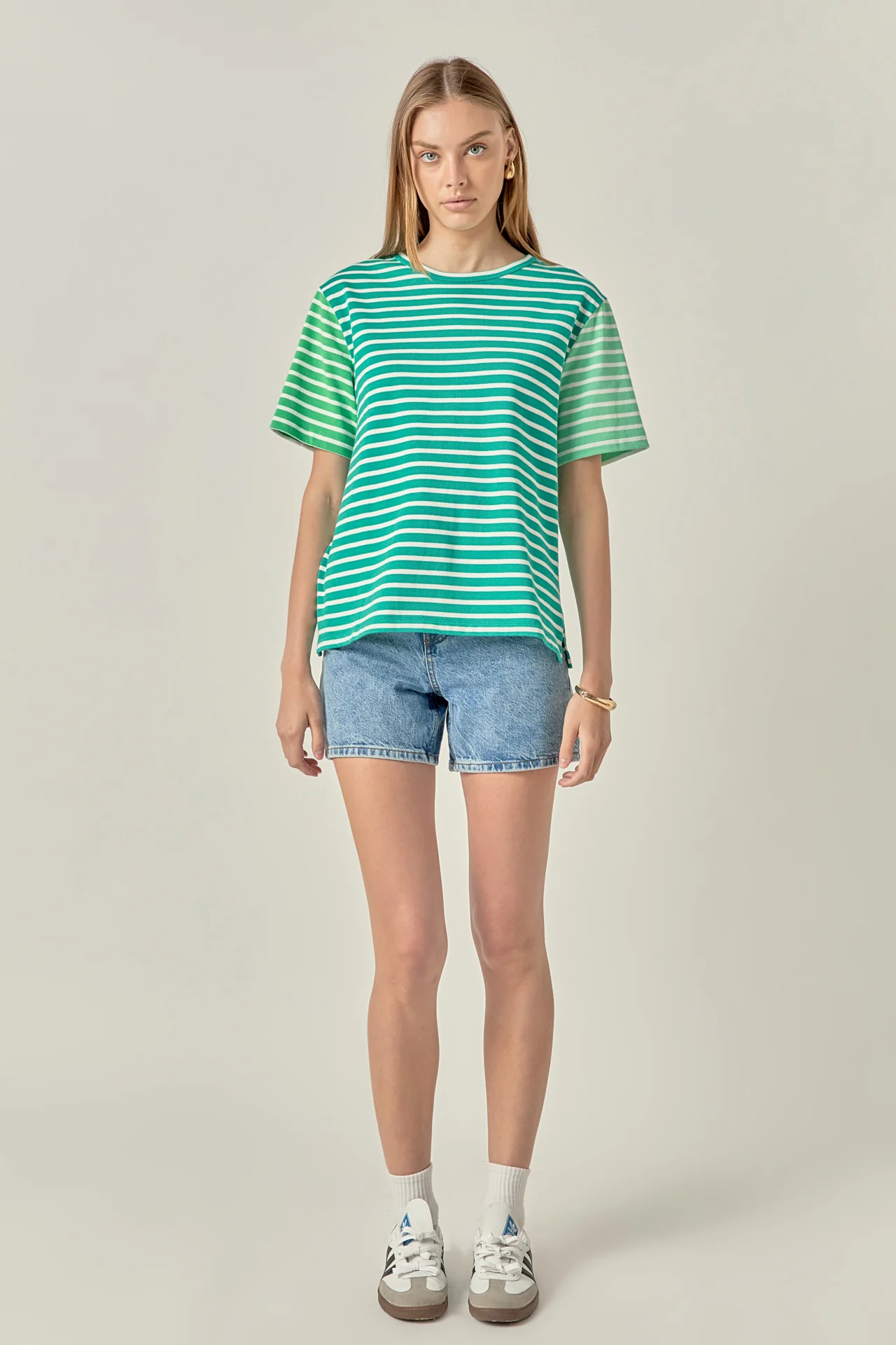 Stripe Color Block Short Sleeve Shirt - Image 6