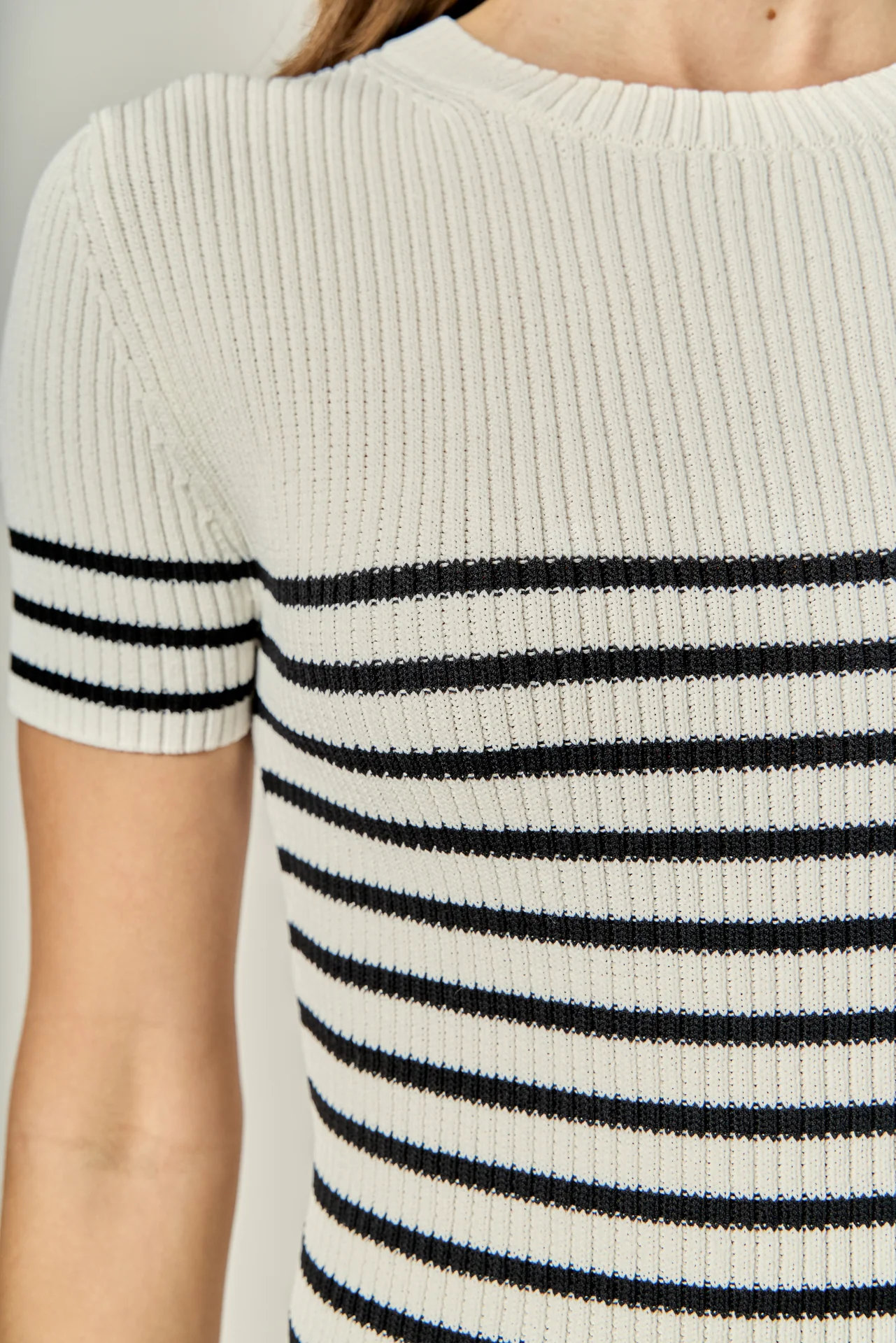 Stripe Fitted Knit Top - Image 3