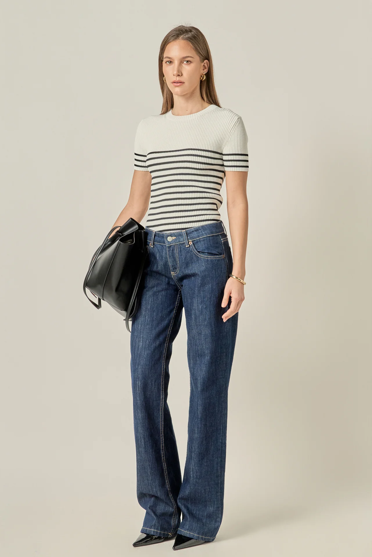 Stripe Fitted Knit Top - Image 4