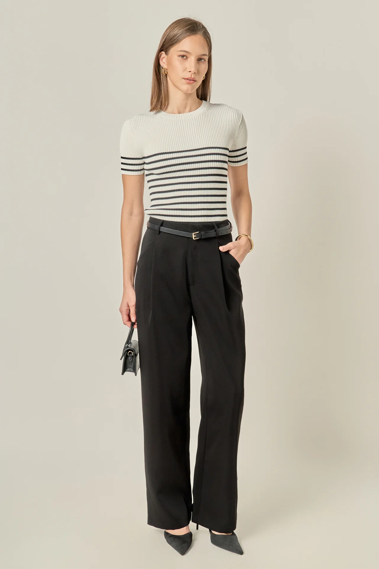 Stripe Fitted Knit Top - Image 7