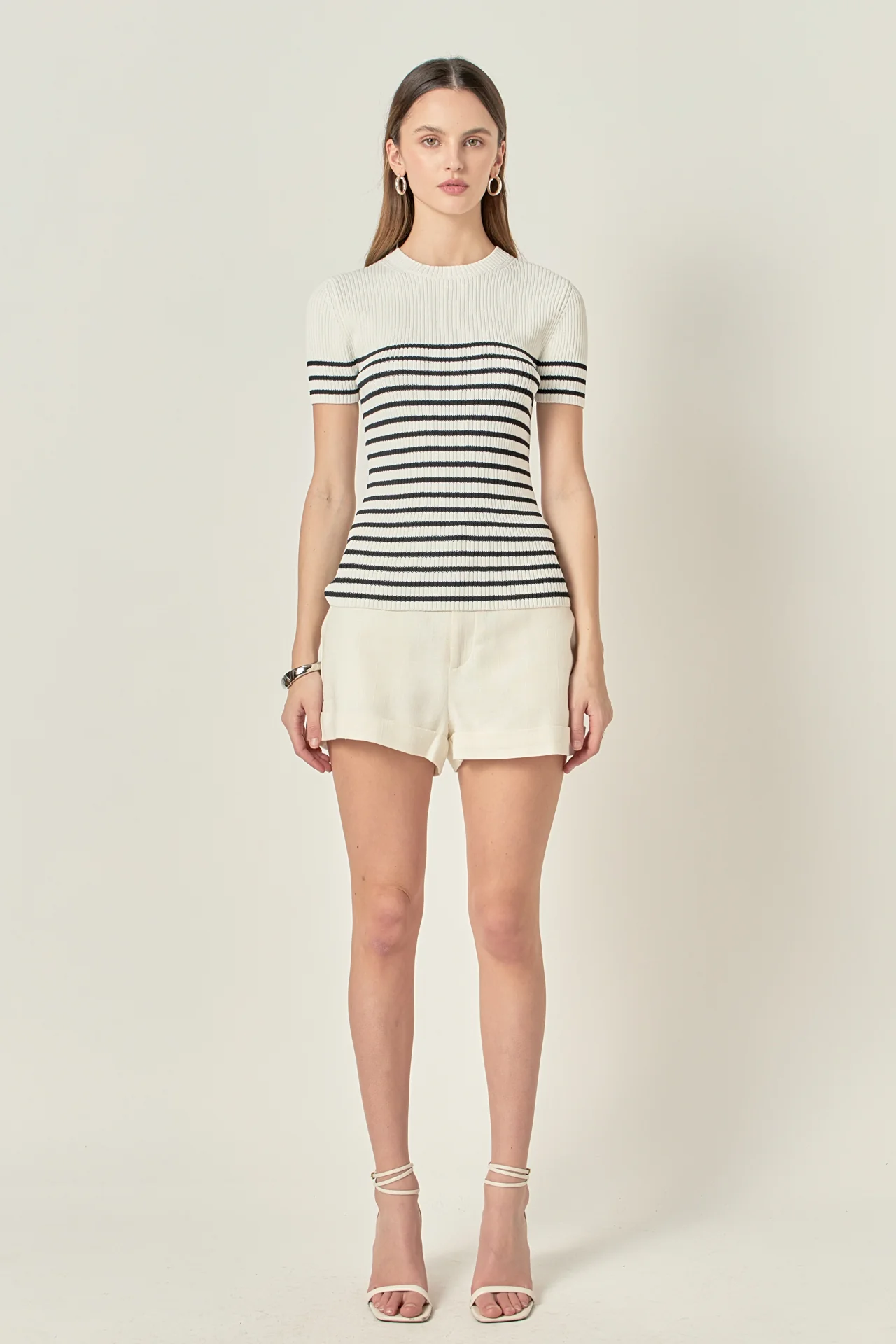 Stripe Fitted Knit Top - Image 8
