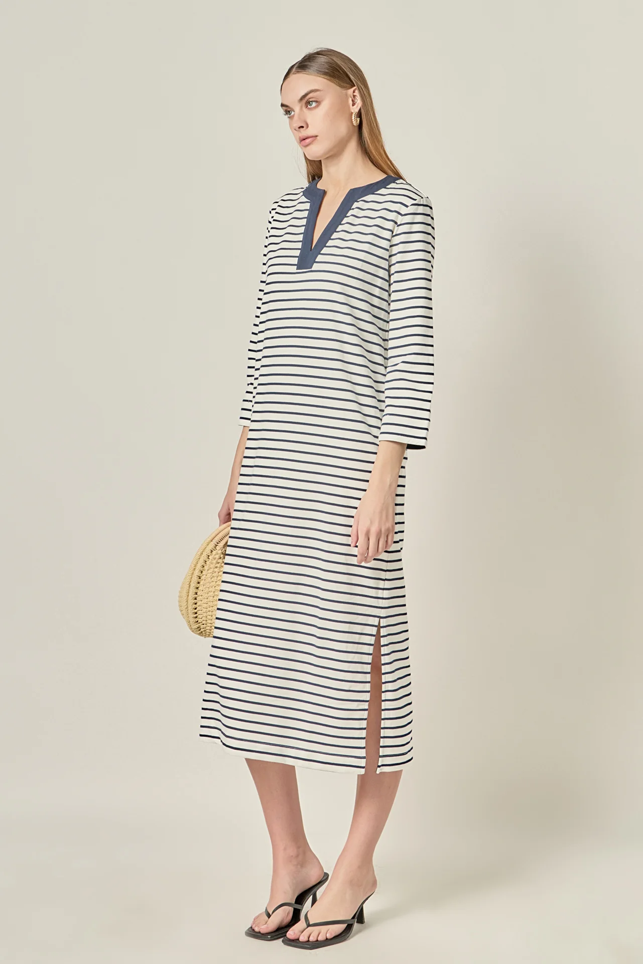Stripe Jersey Midi Dress - Image 3