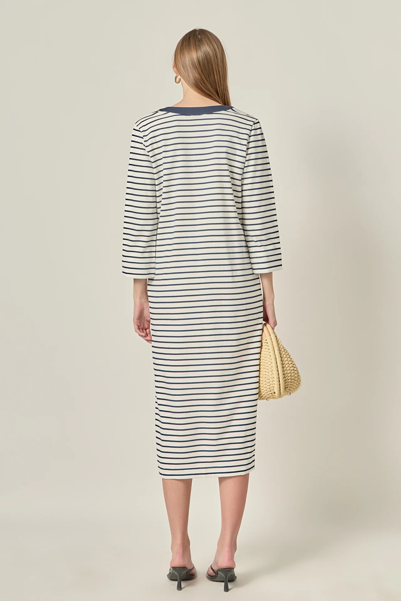 Stripe Jersey Midi Dress - Image 4