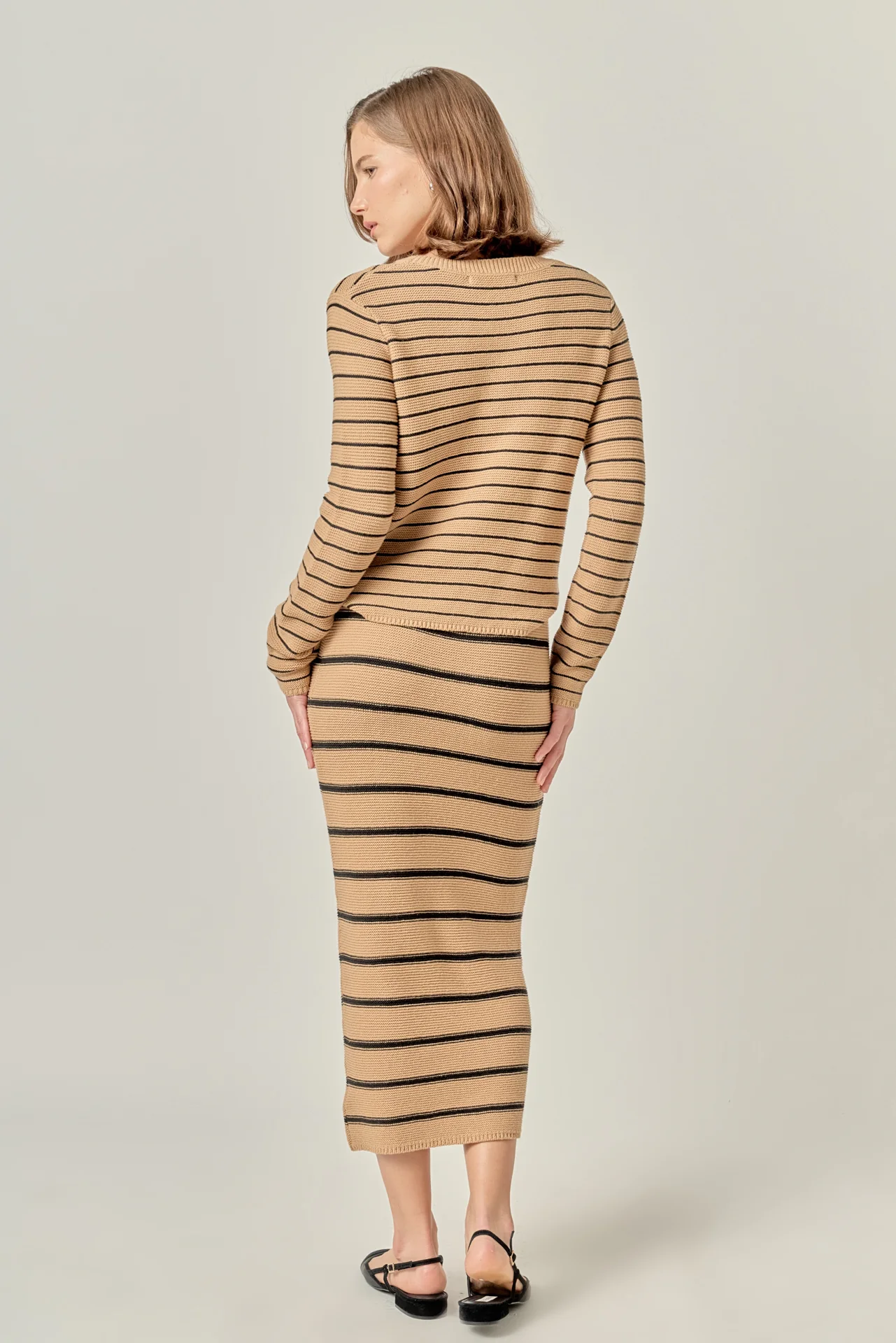 Stripe Knit Midi Skirt - Image 4