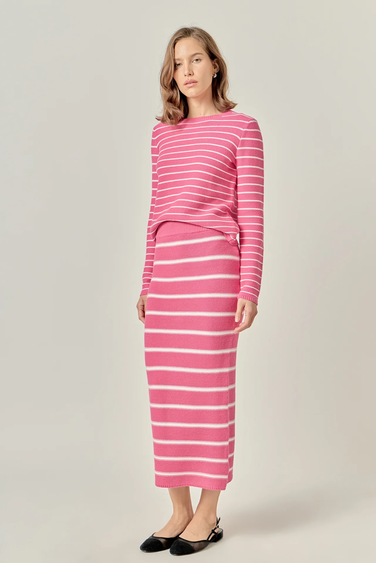 Stripe Knit Midi Skirt - Image 6