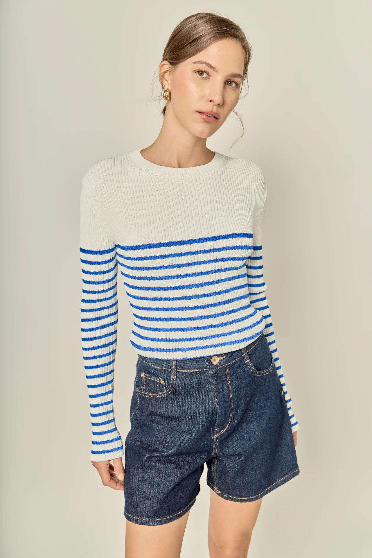 Stripe Long Sleeve Knit Top - Image 10