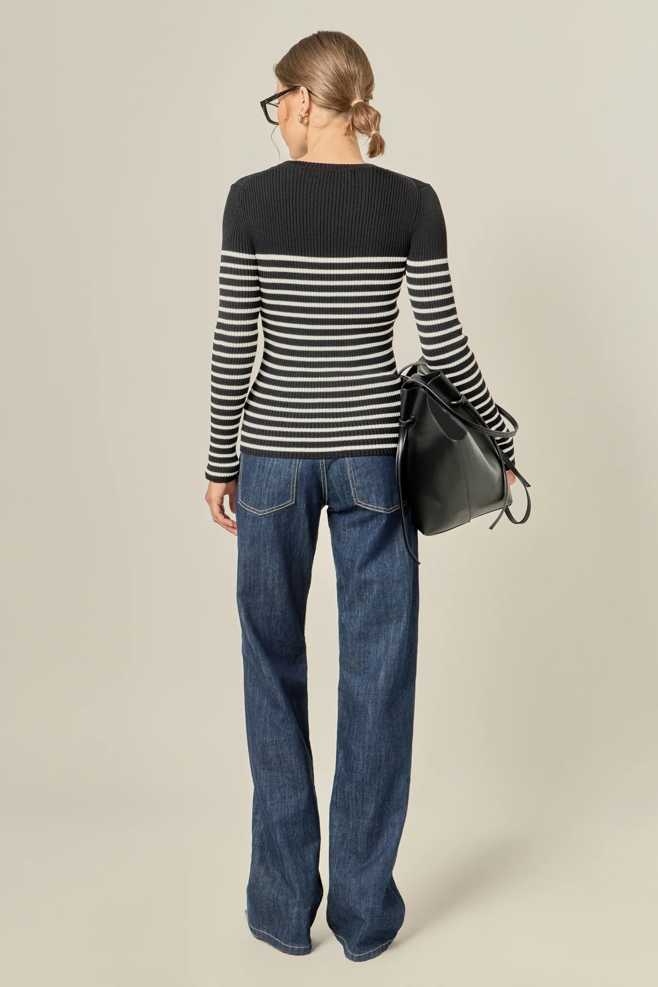 Stripe Long Sleeve Knit Top - Image 4