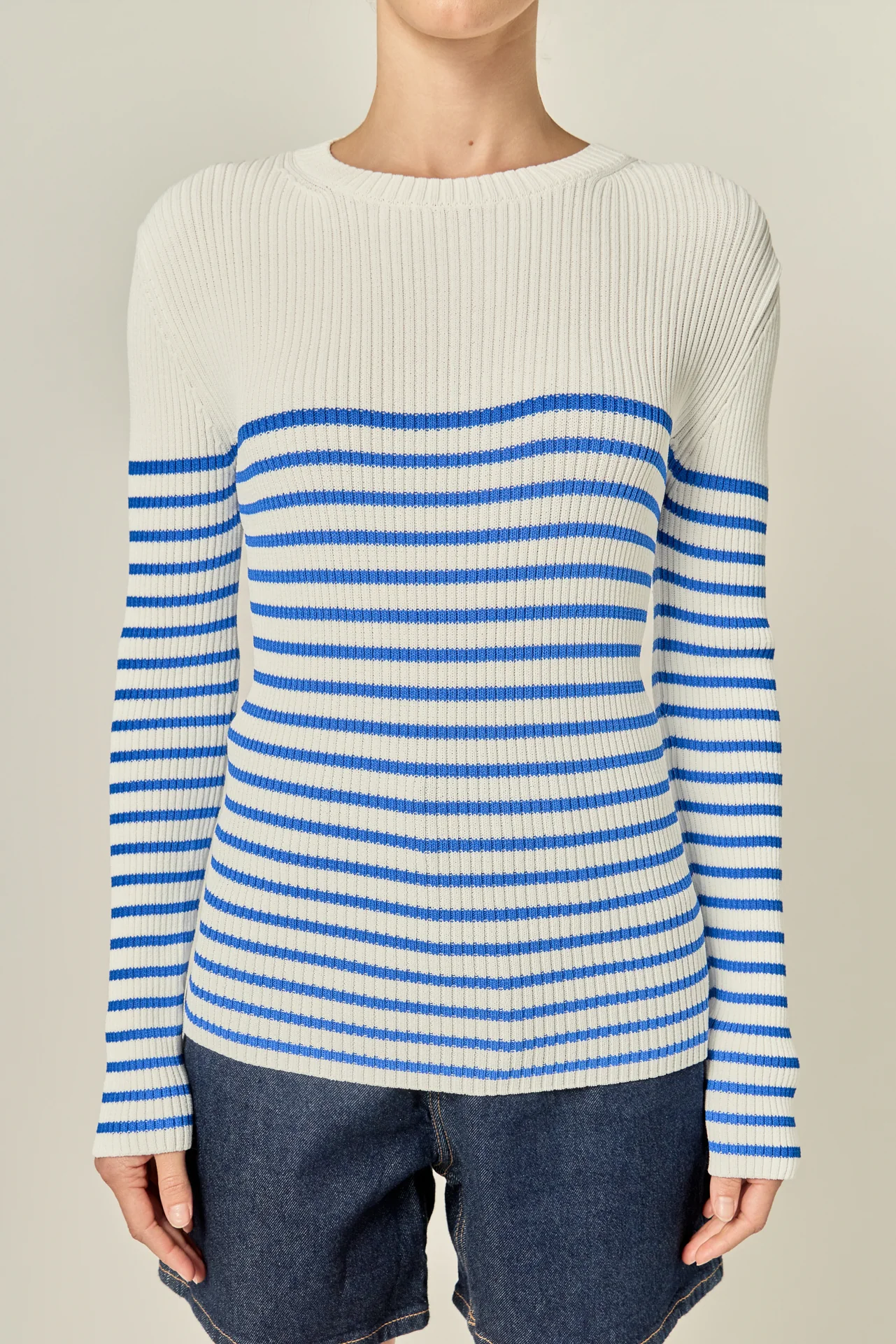 Stripe Long Sleeve Knit Top - Image 7