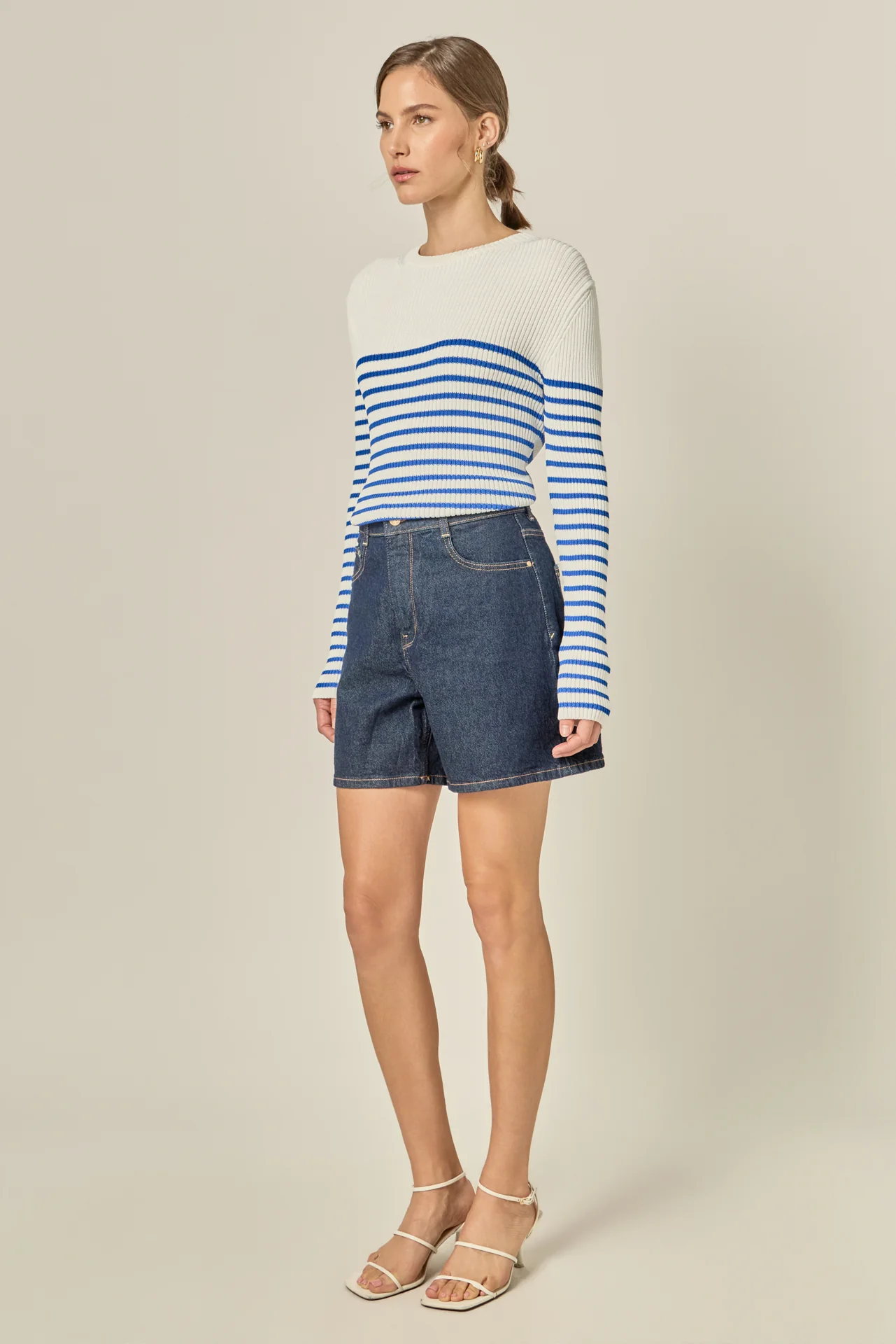 Stripe Long Sleeve Knit Top - Image 8