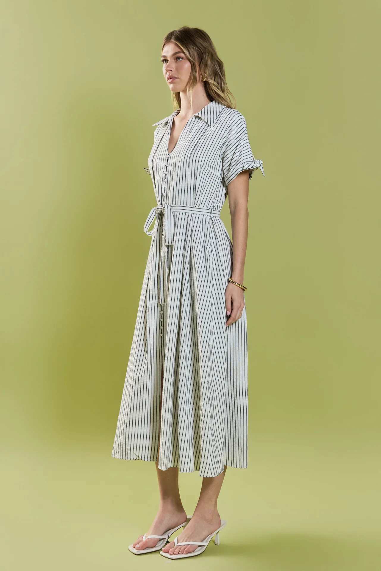 Pinstripe Polished Shirt Dress - Image 4