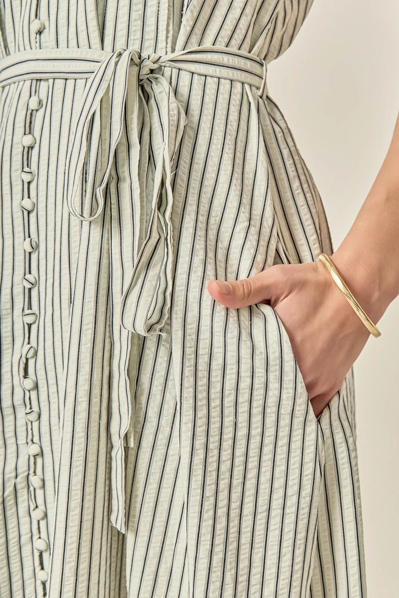 Pinstripe Polished Shirt Dress - Image 7