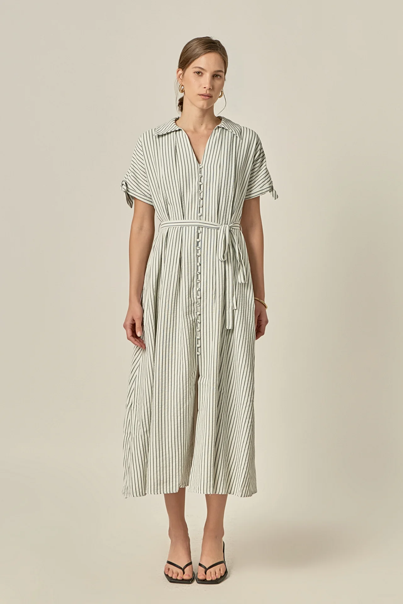 Pinstripe Polished Shirt Dress - Image 8