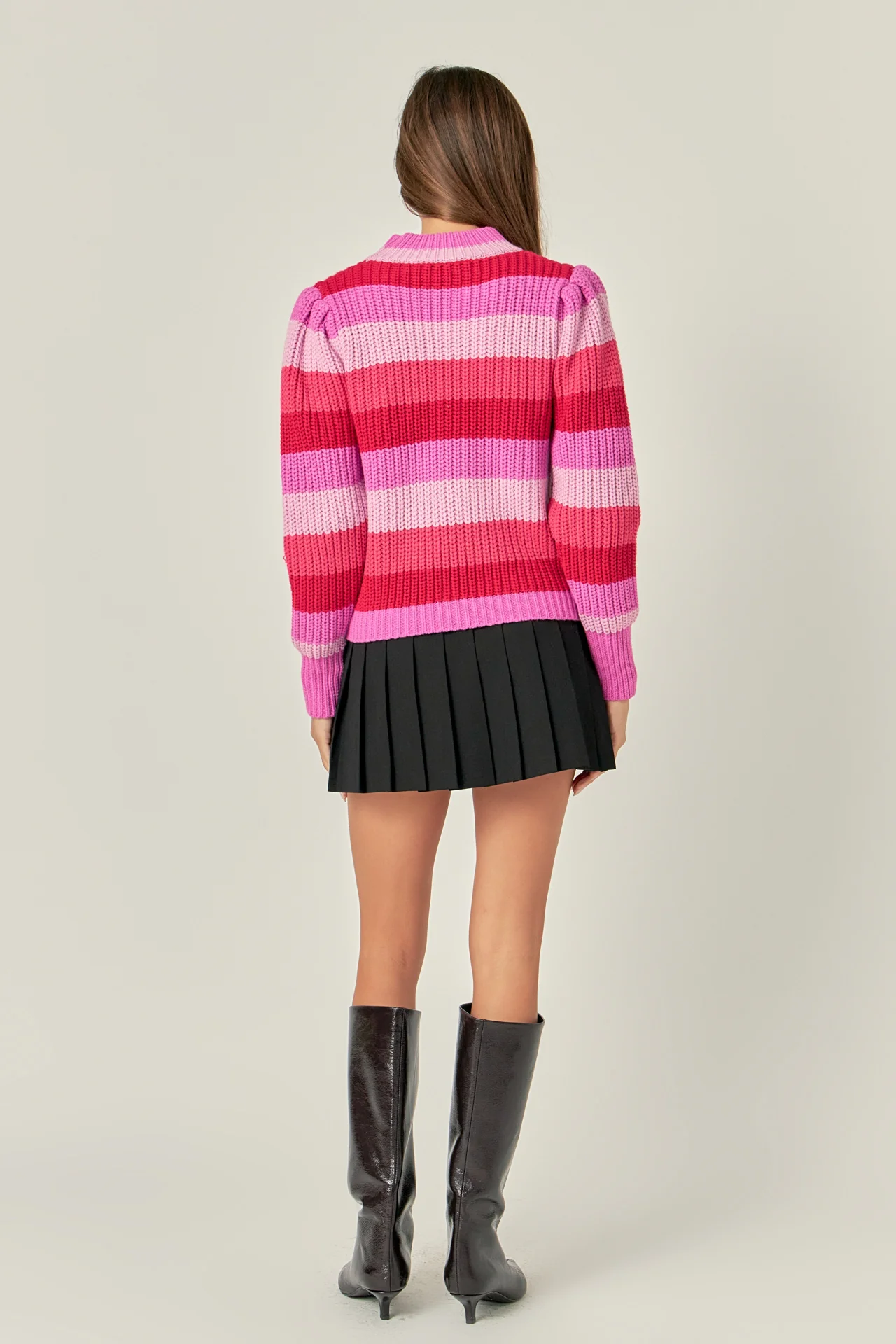 Stripe Mockneck Long Sleeve Sweater - Image 4