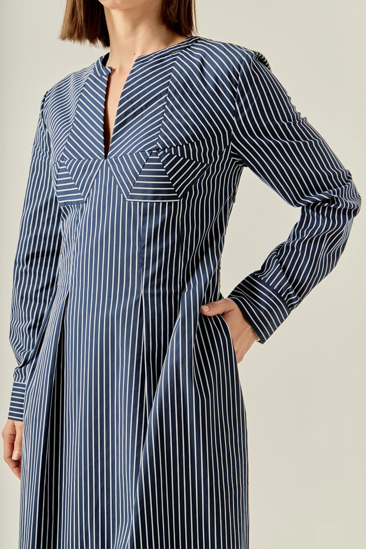 Bella Stripe Origami Midi Dress - Image 2