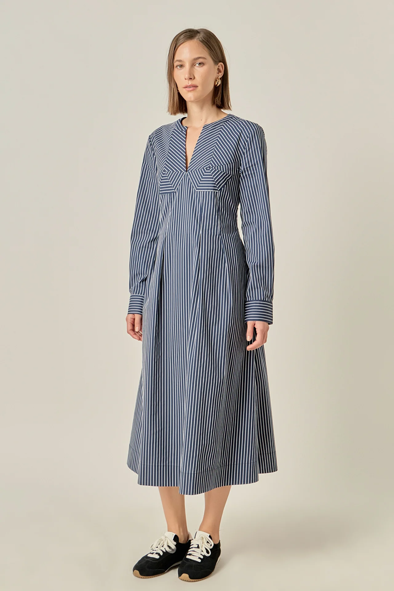 Bella Stripe Origami Midi Dress - Image 3