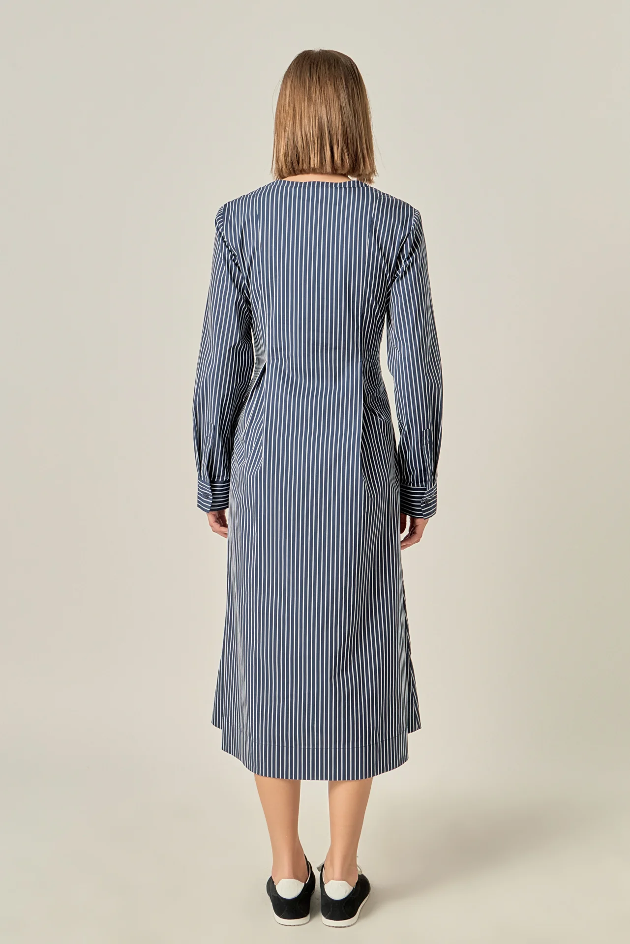 Bella Stripe Origami Midi Dress - Image 4