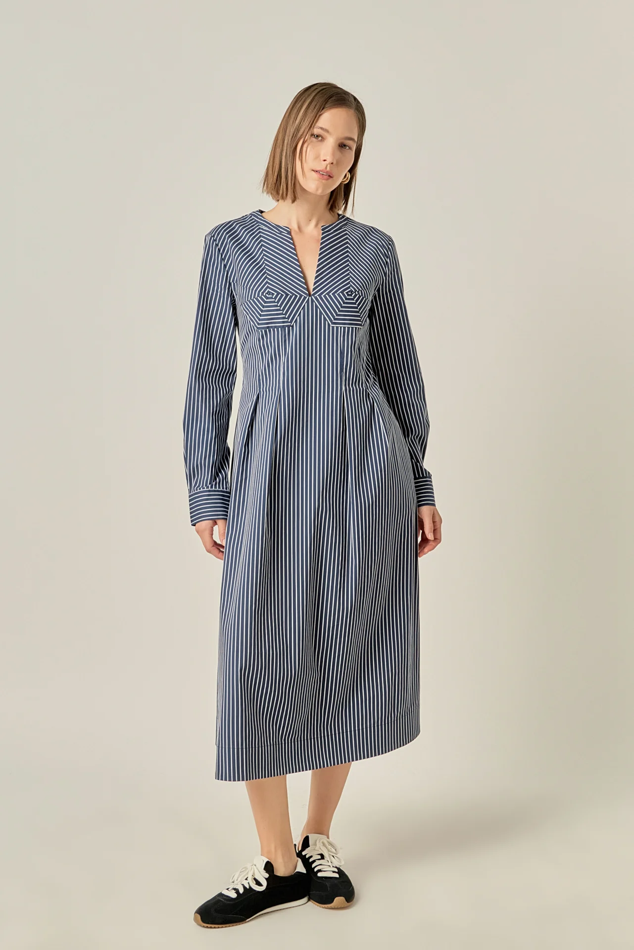 Bella Stripe Origami Midi Dress - Image 5