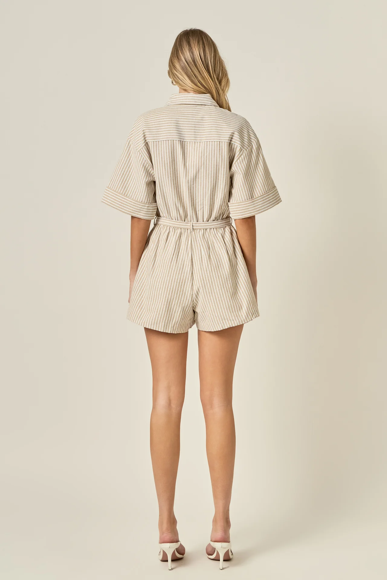 Stripe Oxford Fabric Romper - Image 4