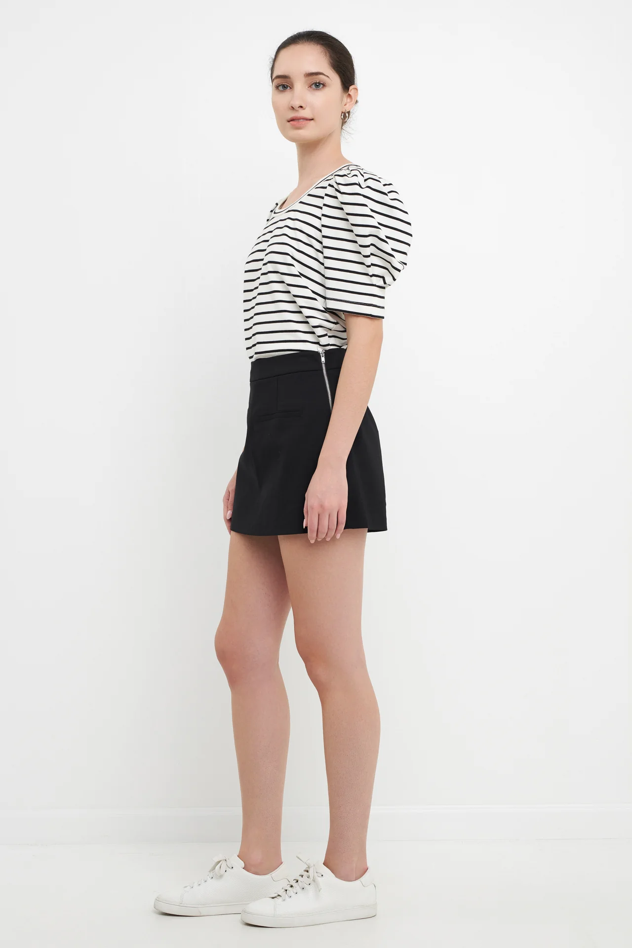 Stripe Pleated Puff Sleeve Top - Image 8