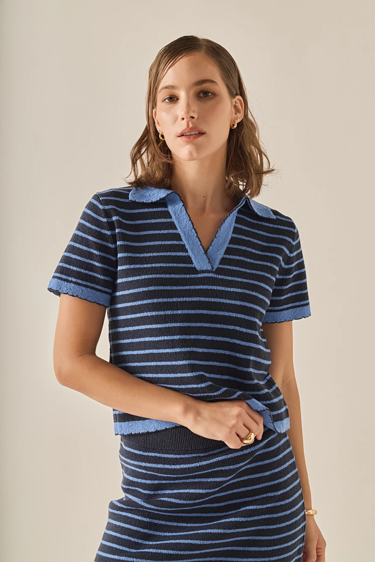 The Stripe Polo Scallop Sweater - Image 5