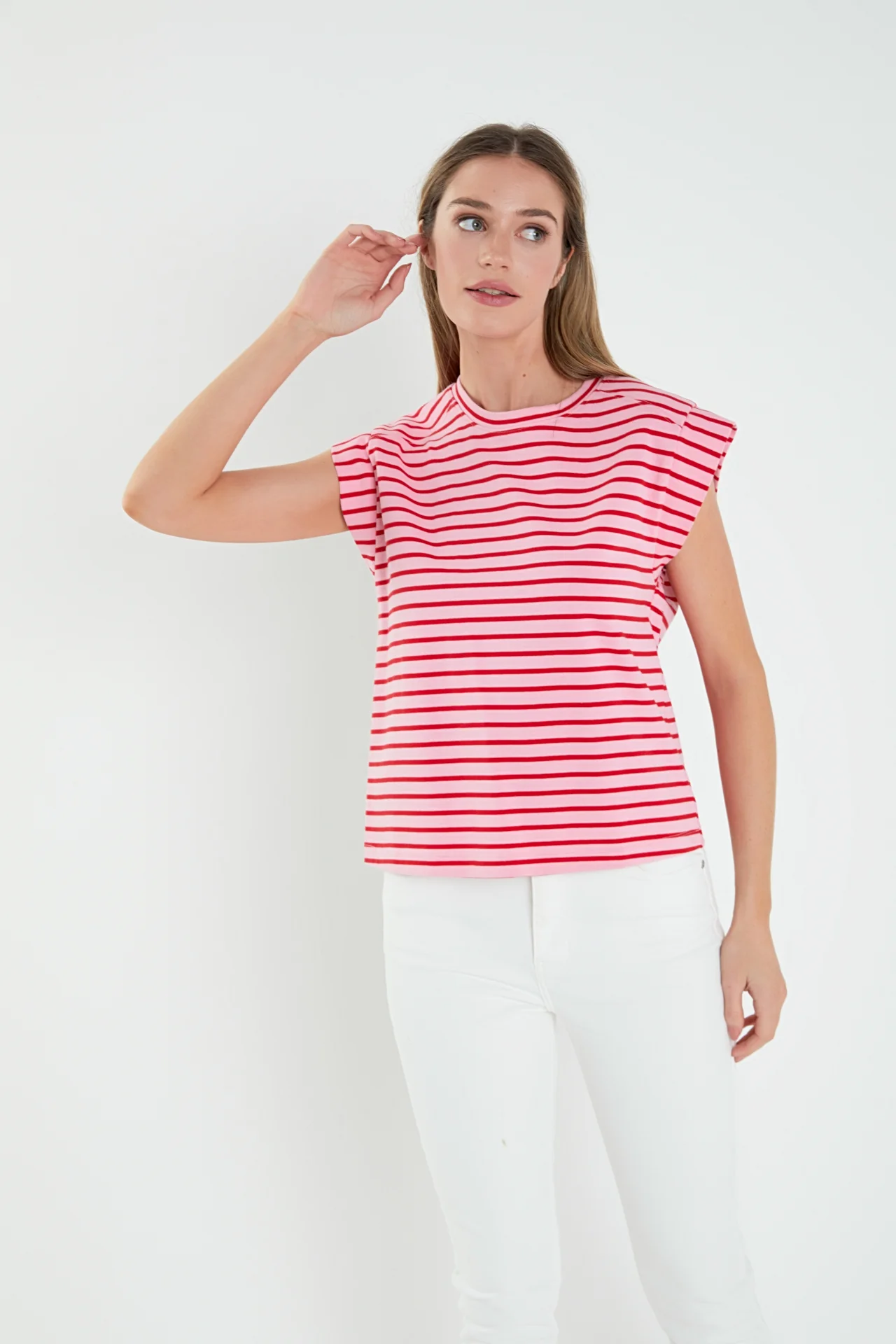 Stripe Rib Cotton T-shirt - Image 10