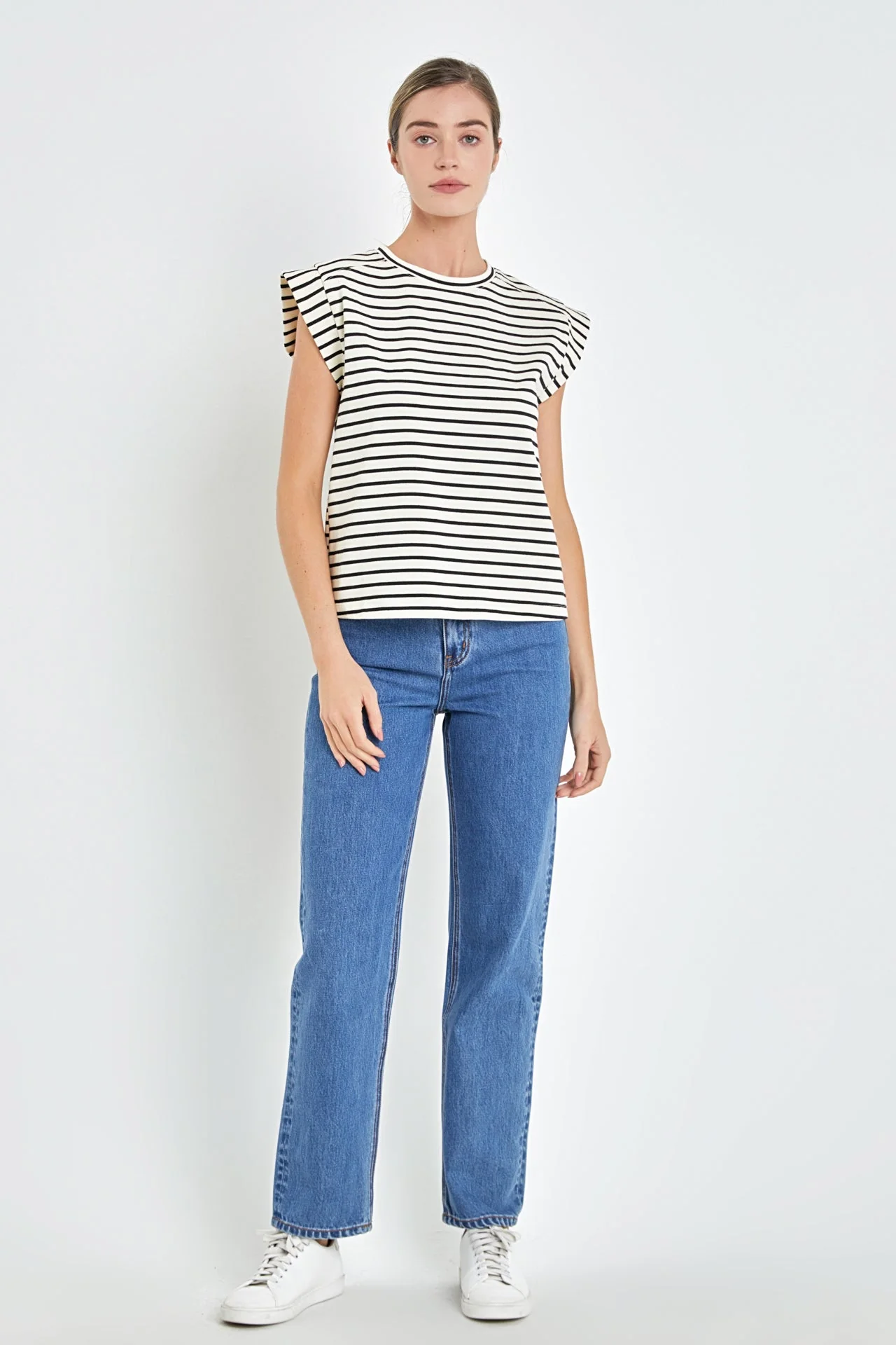 Stripe Rib Cotton T-shirt - Image 11