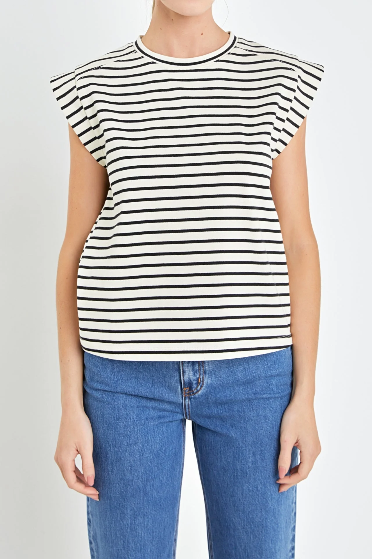 Stripe Rib Cotton T-shirt - Image 12