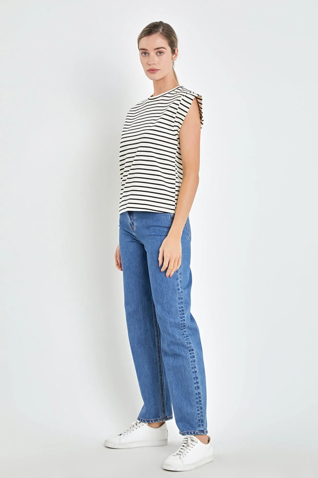 Stripe Rib Cotton T-shirt - Image 13
