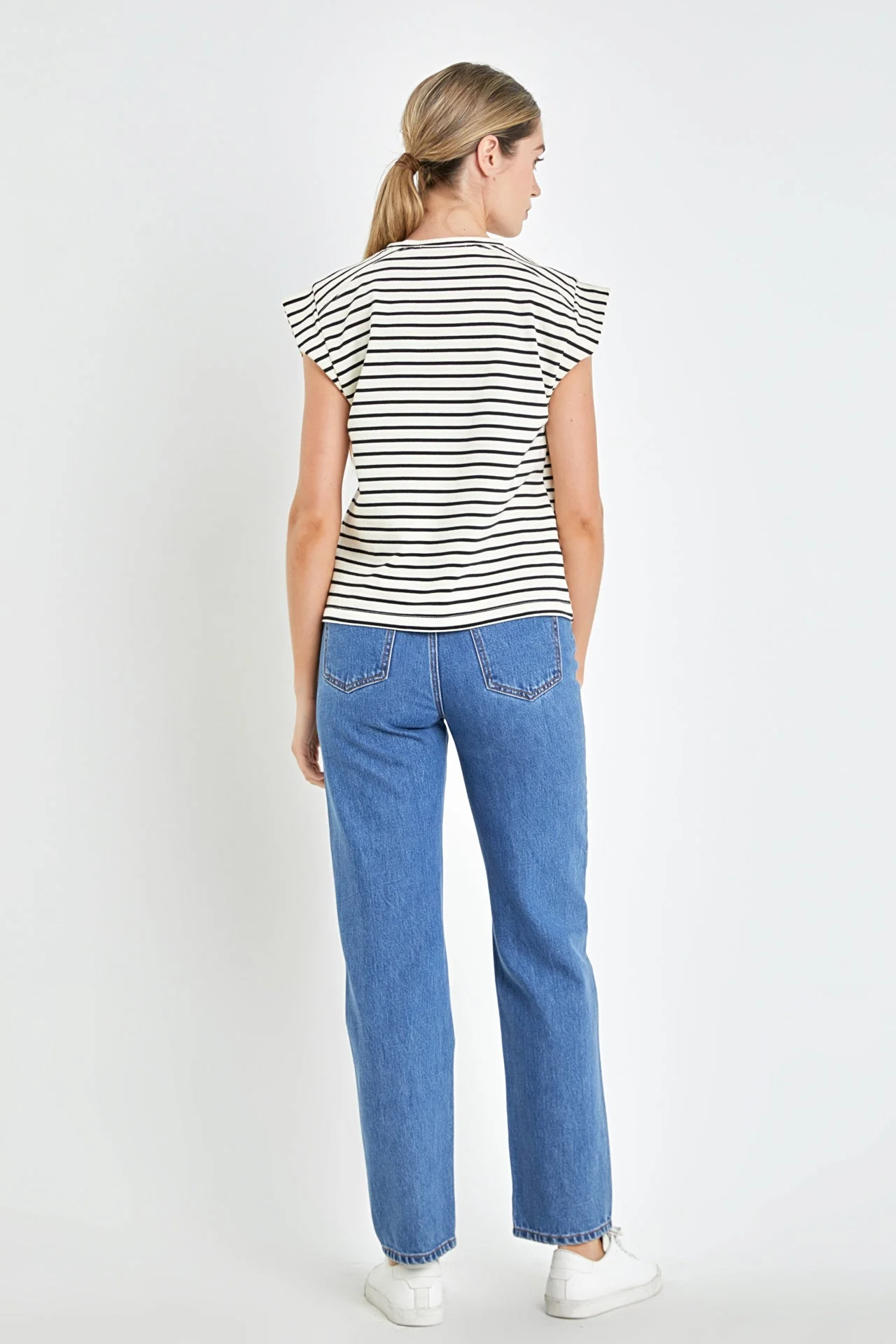 Stripe Rib Cotton T-shirt - Image 14