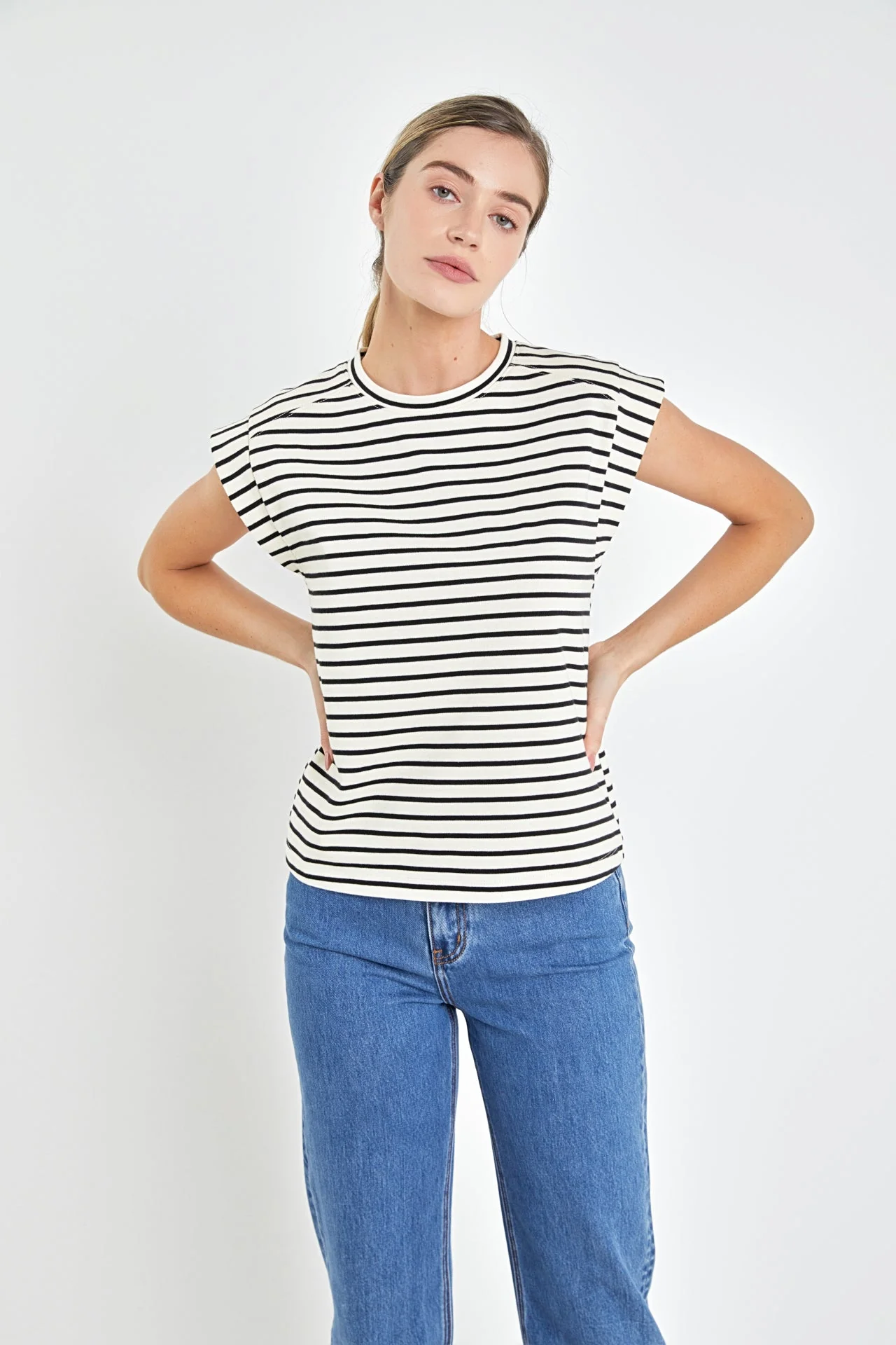 Stripe Rib Cotton T-shirt - Image 15
