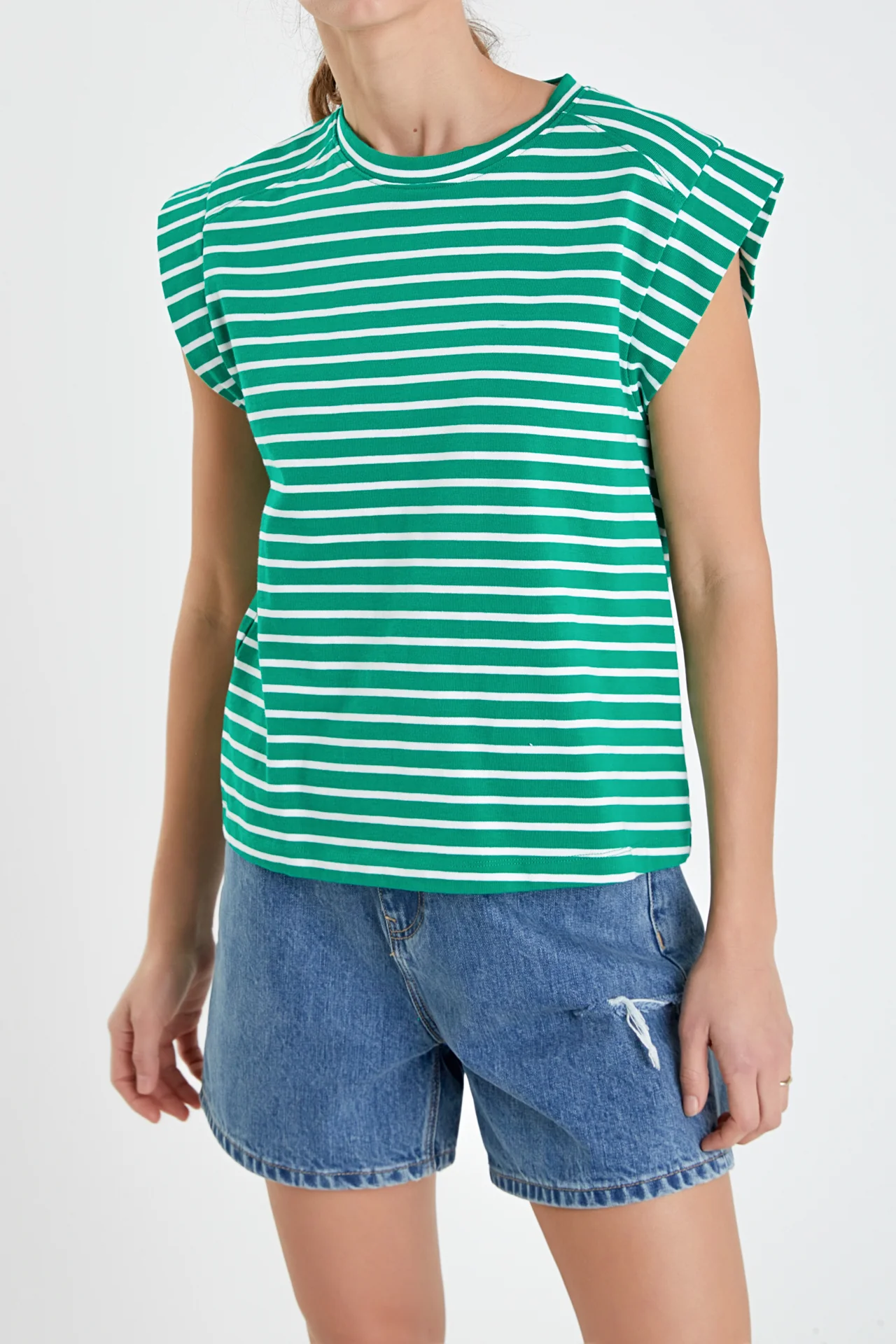 Stripe Rib Cotton T-shirt - Image 2