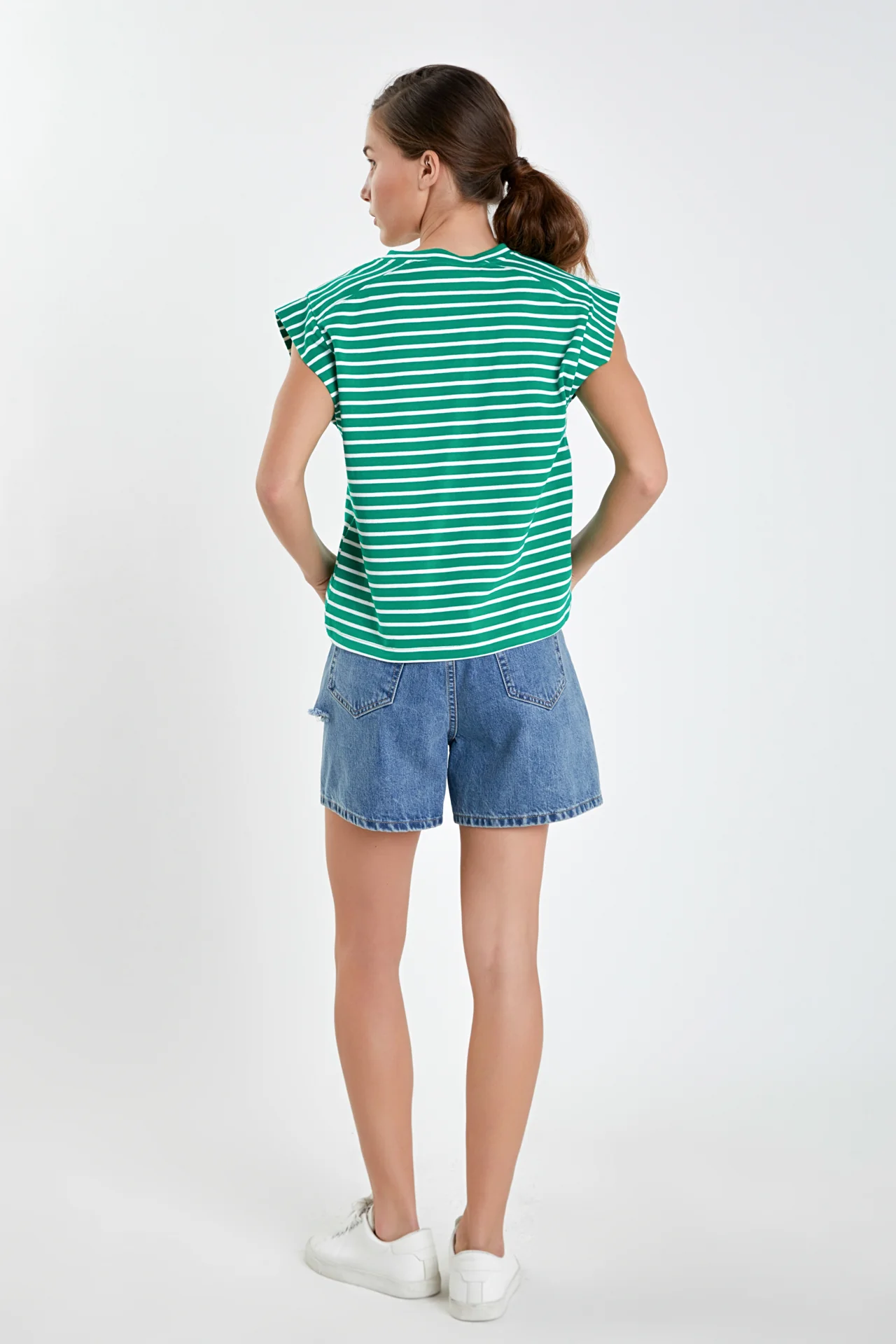 Stripe Rib Cotton T-shirt - Image 4