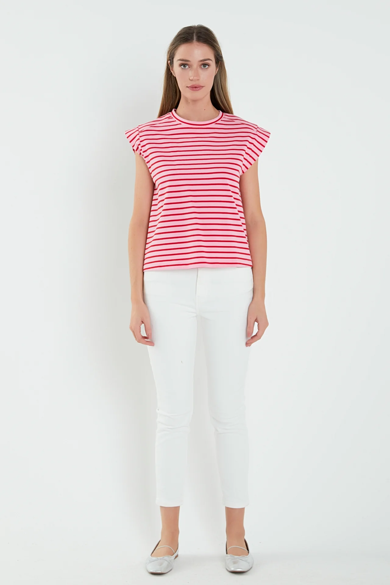Stripe Rib Cotton T-shirt - Image 6