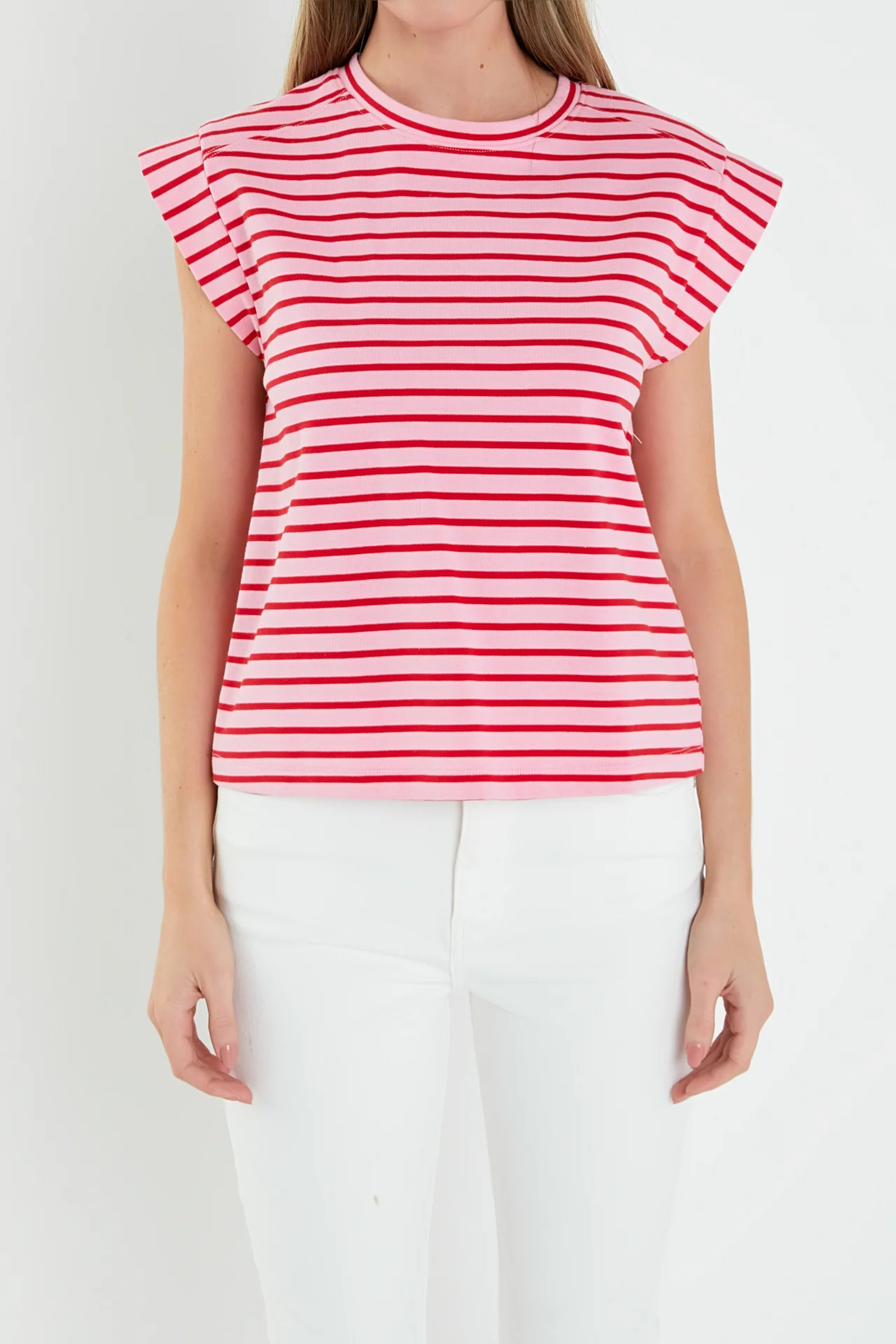 Stripe Rib Cotton T-shirt - Image 7