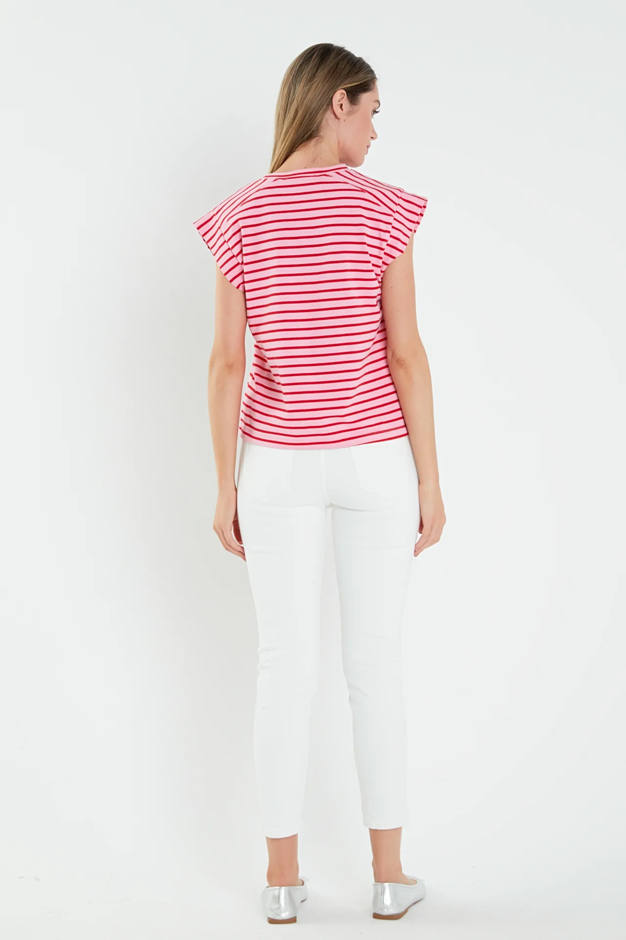 Stripe Rib Cotton T-shirt - Image 9