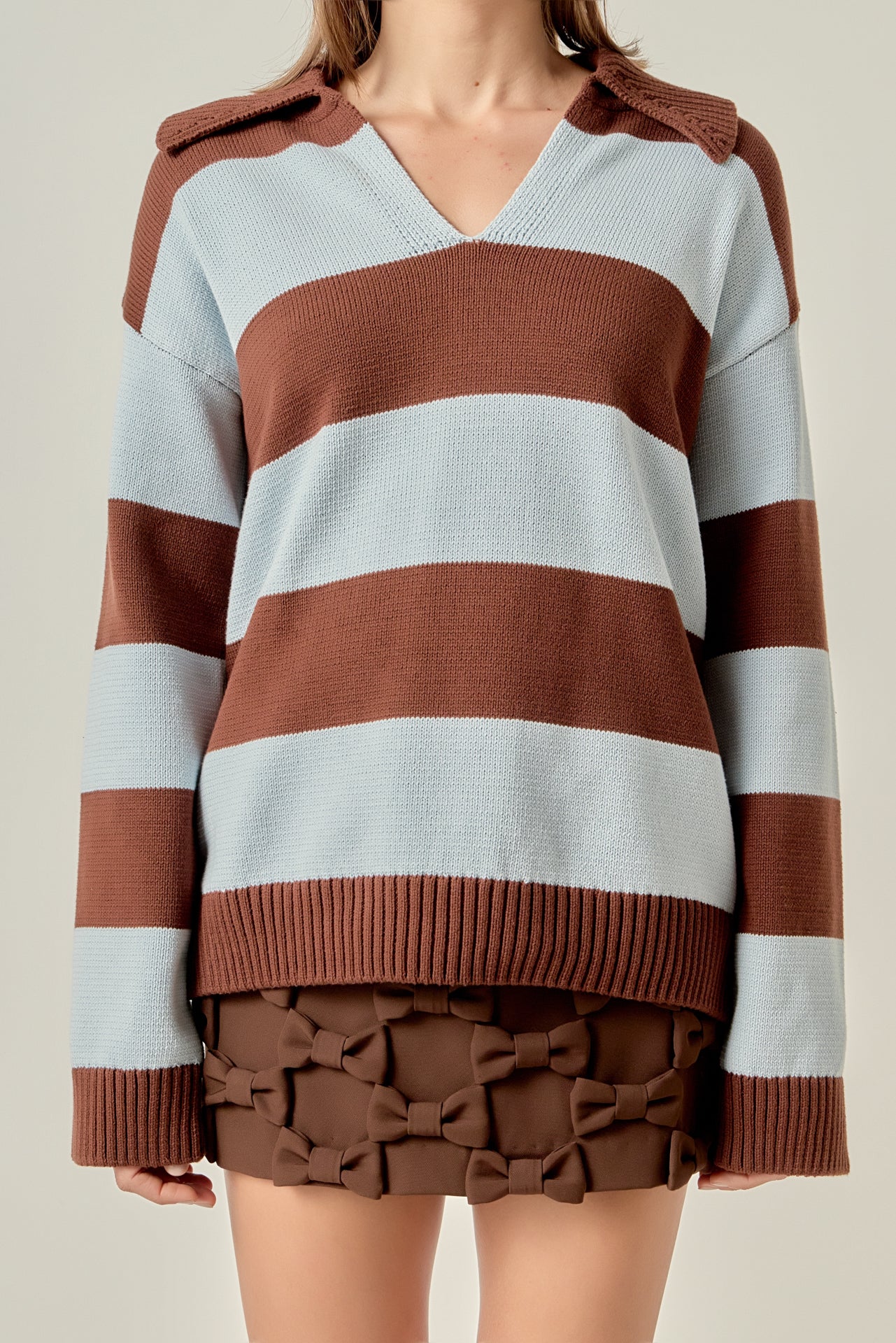 Striped Rugby Collared Sweater - Image 2