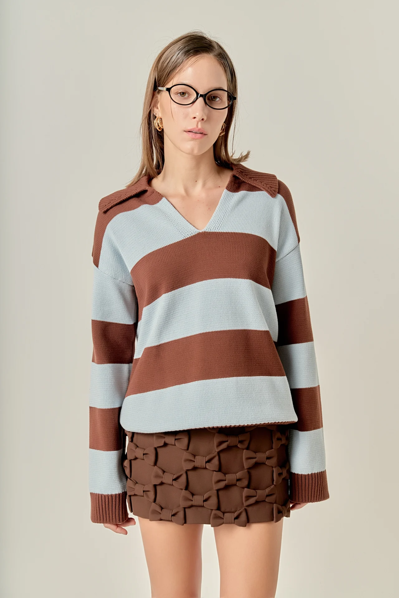 Striped Rugby Collared Sweater - Image 5