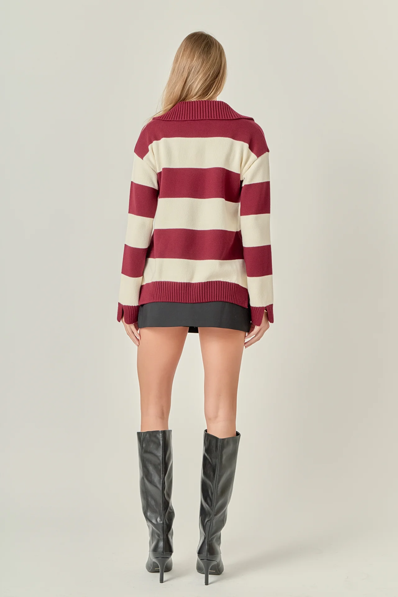 Striped Rugby Collared Sweater - Image 9