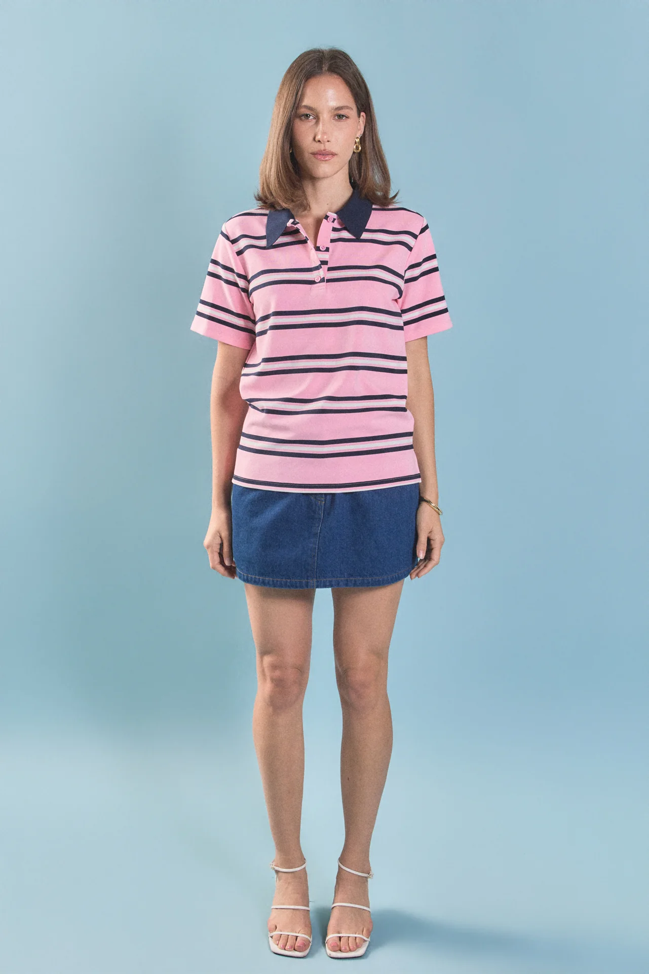 Stripe Collared Knit Top - Image 5