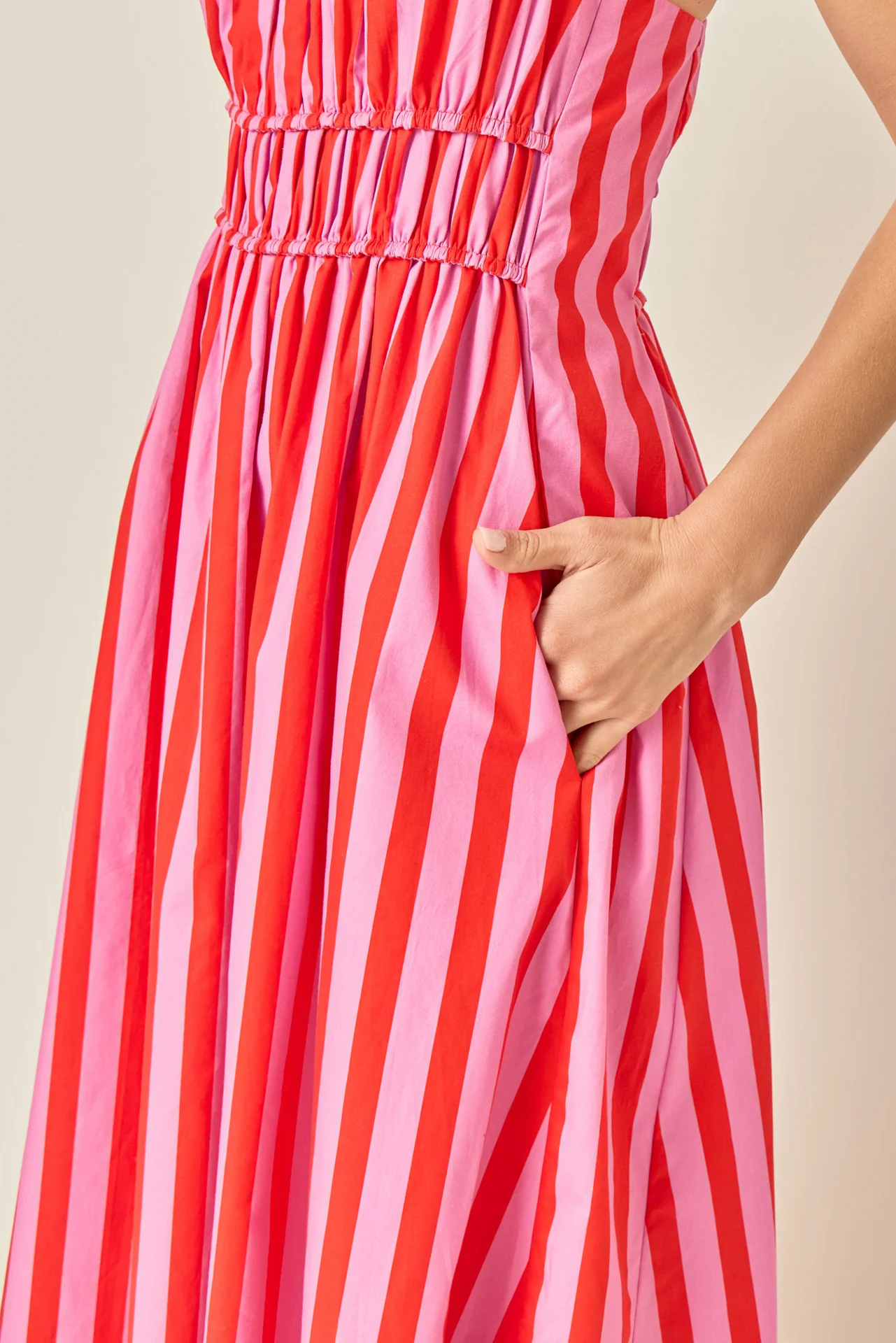 Striped Smocked Waist Maxi Dress - Image 10