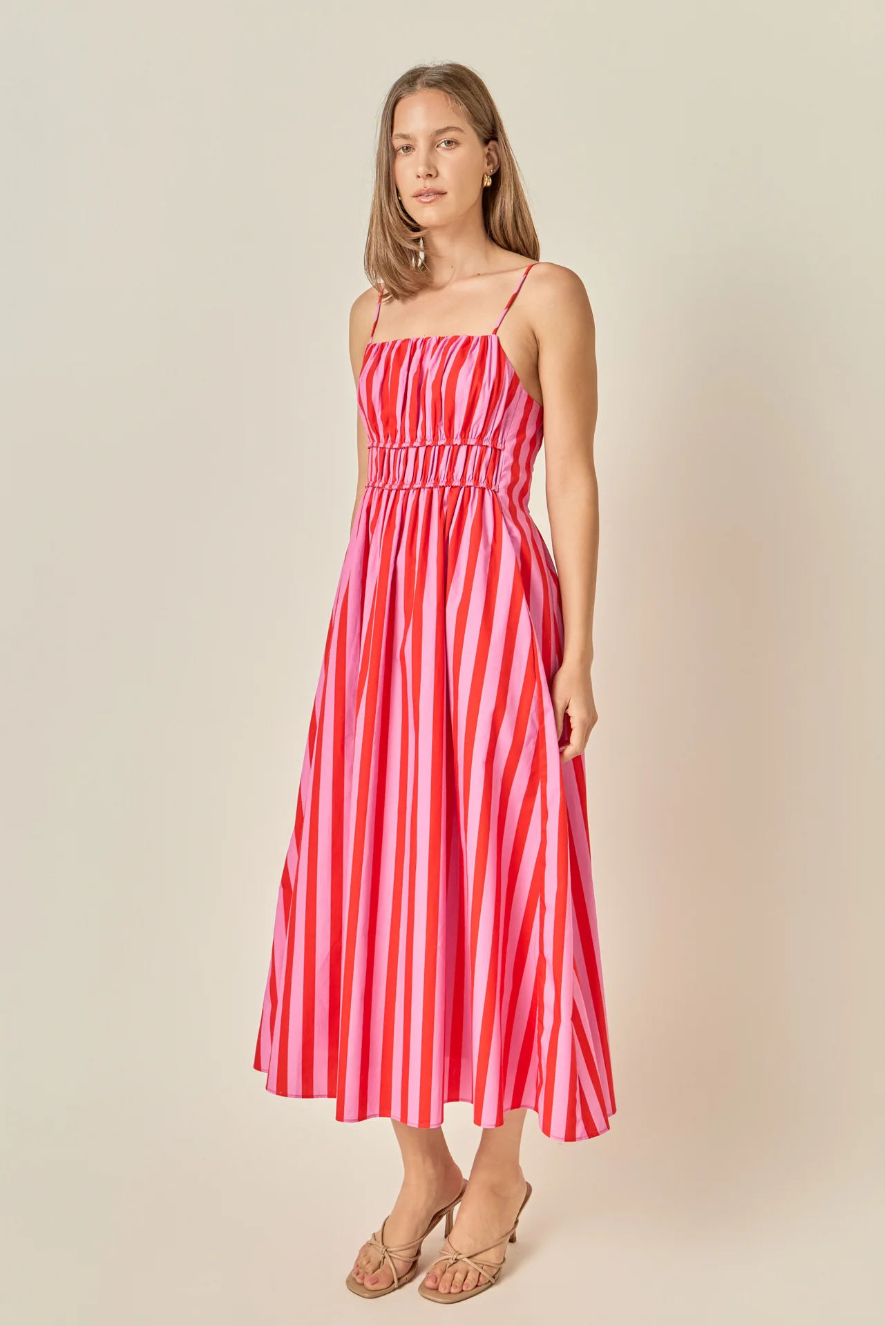 Striped Smocked Waist Maxi Dress - Image 11