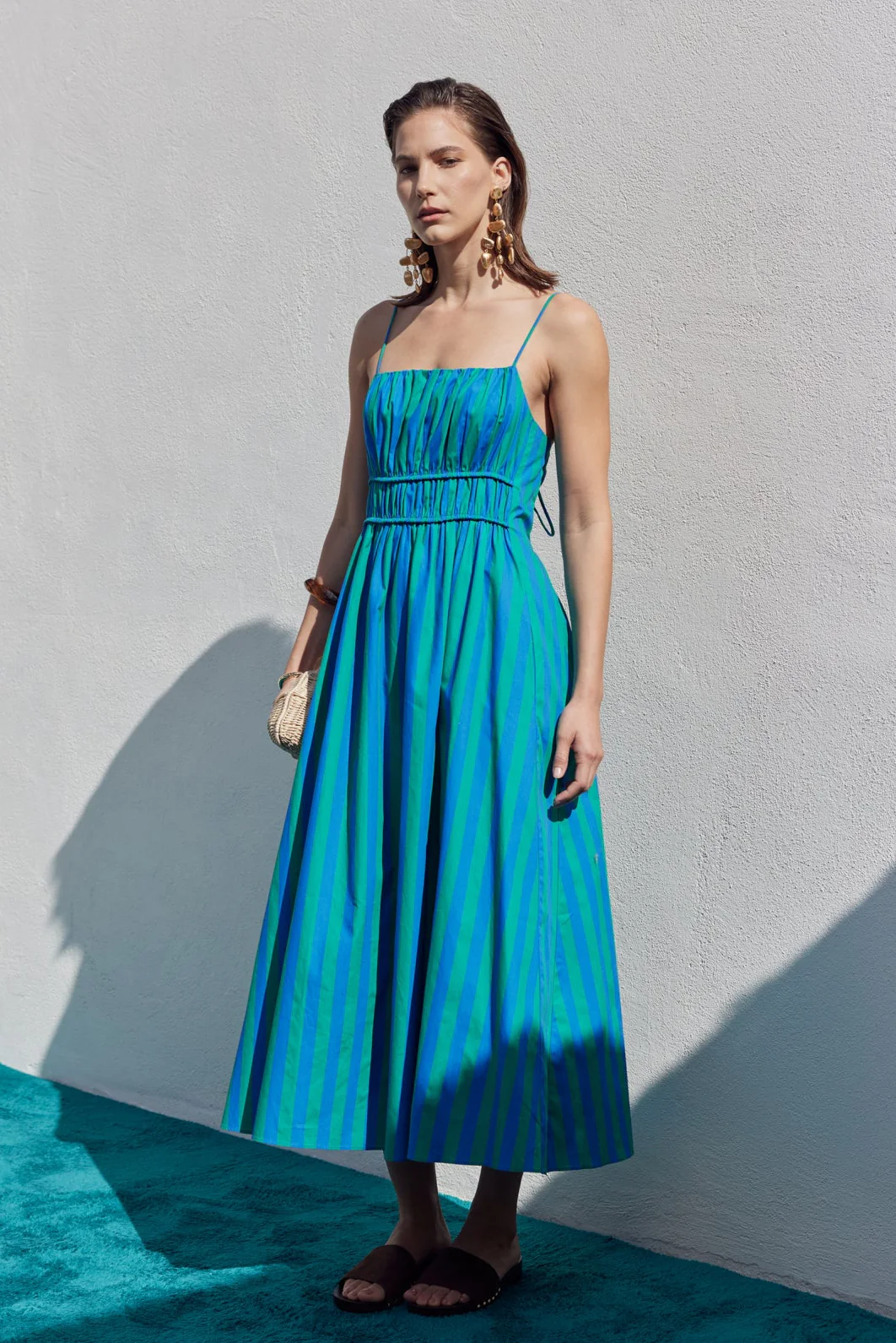 Striped Smocked Waist Maxi Dress - Image 3