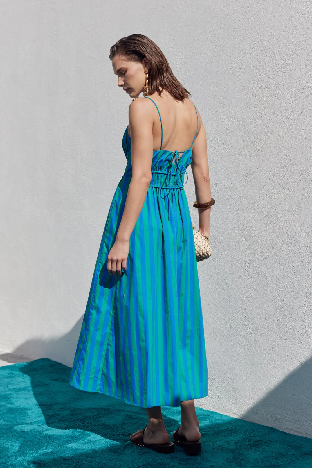 Striped Smocked Waist Maxi Dress - Image 4