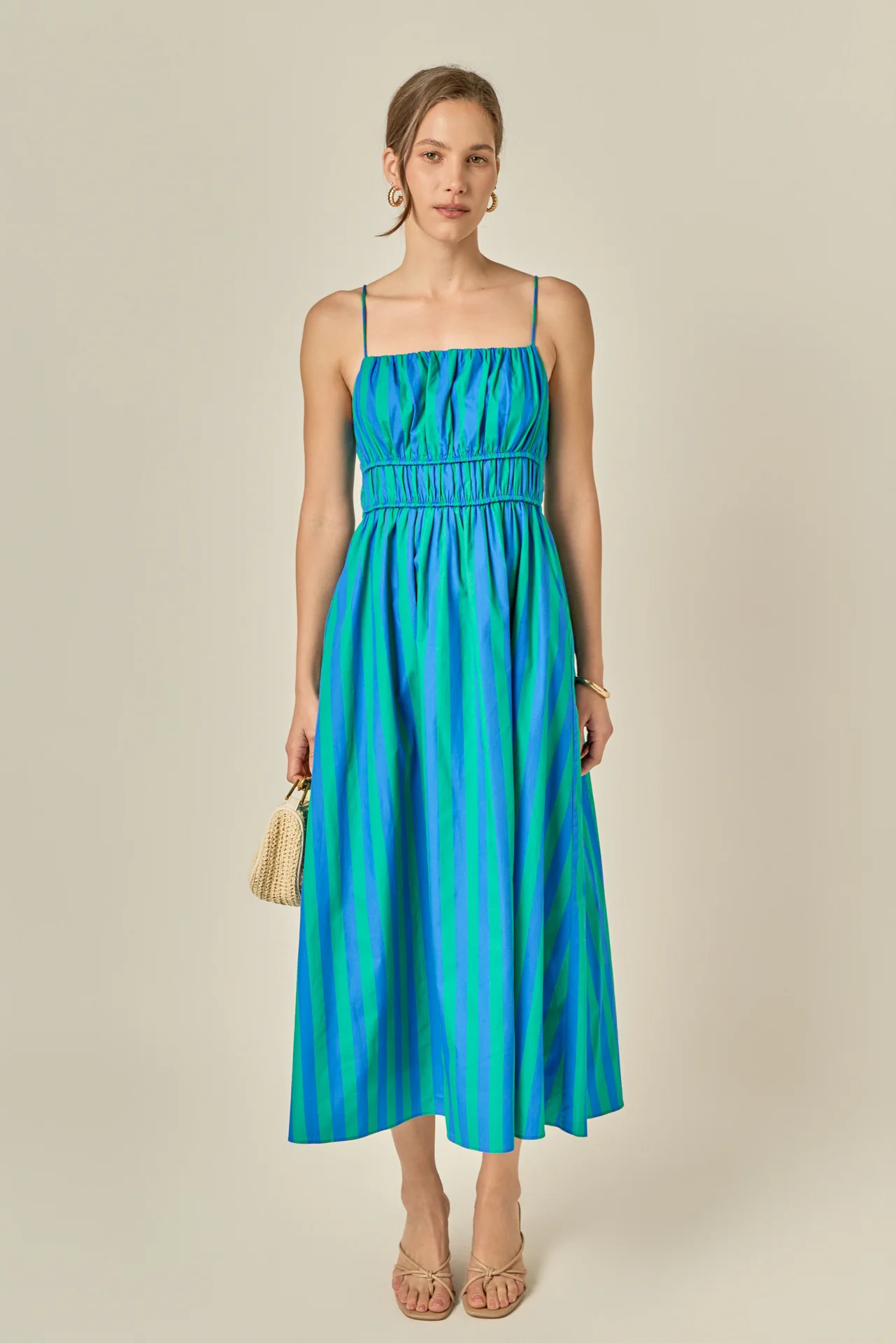 Striped Smocked Waist Maxi Dress - Image 6