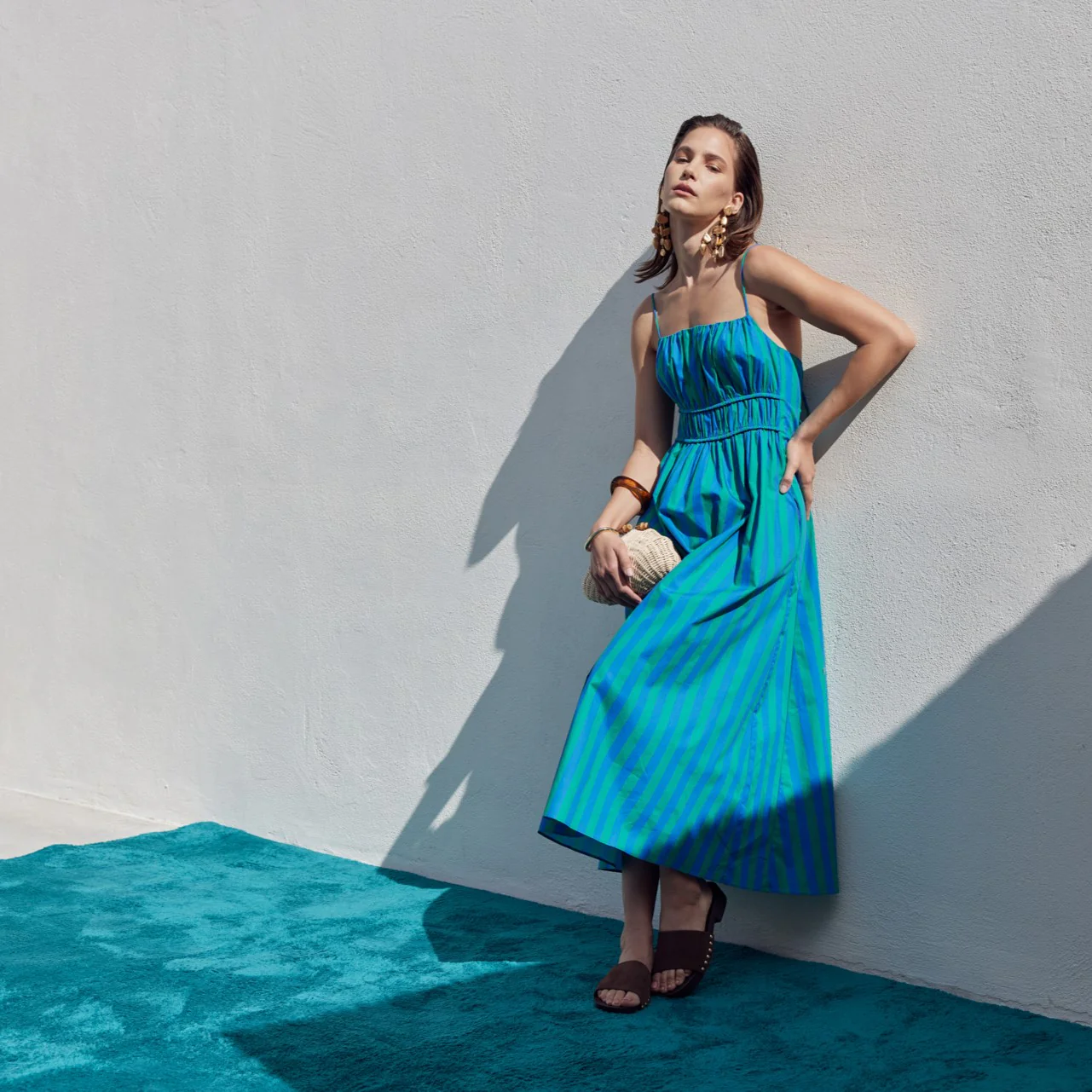 Striped Smocked Waist Maxi Dress - Image 7