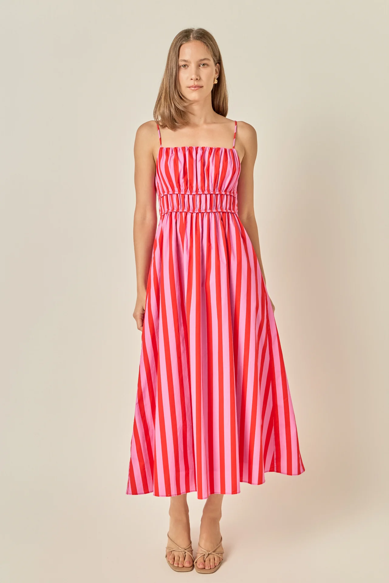 Striped Smocked Waist Maxi Dress - Image 8