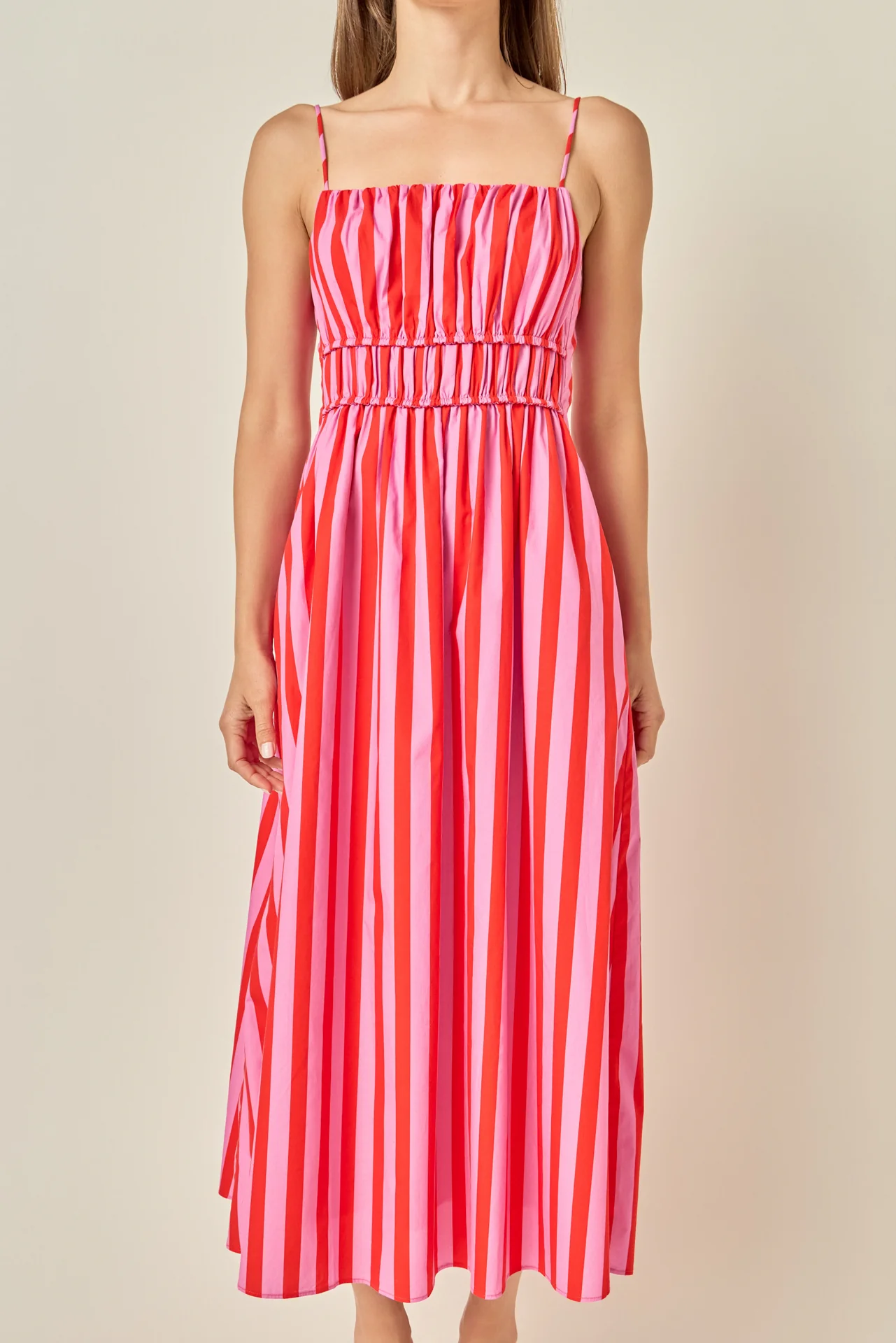 Striped Smocked Waist Maxi Dress - Image 9