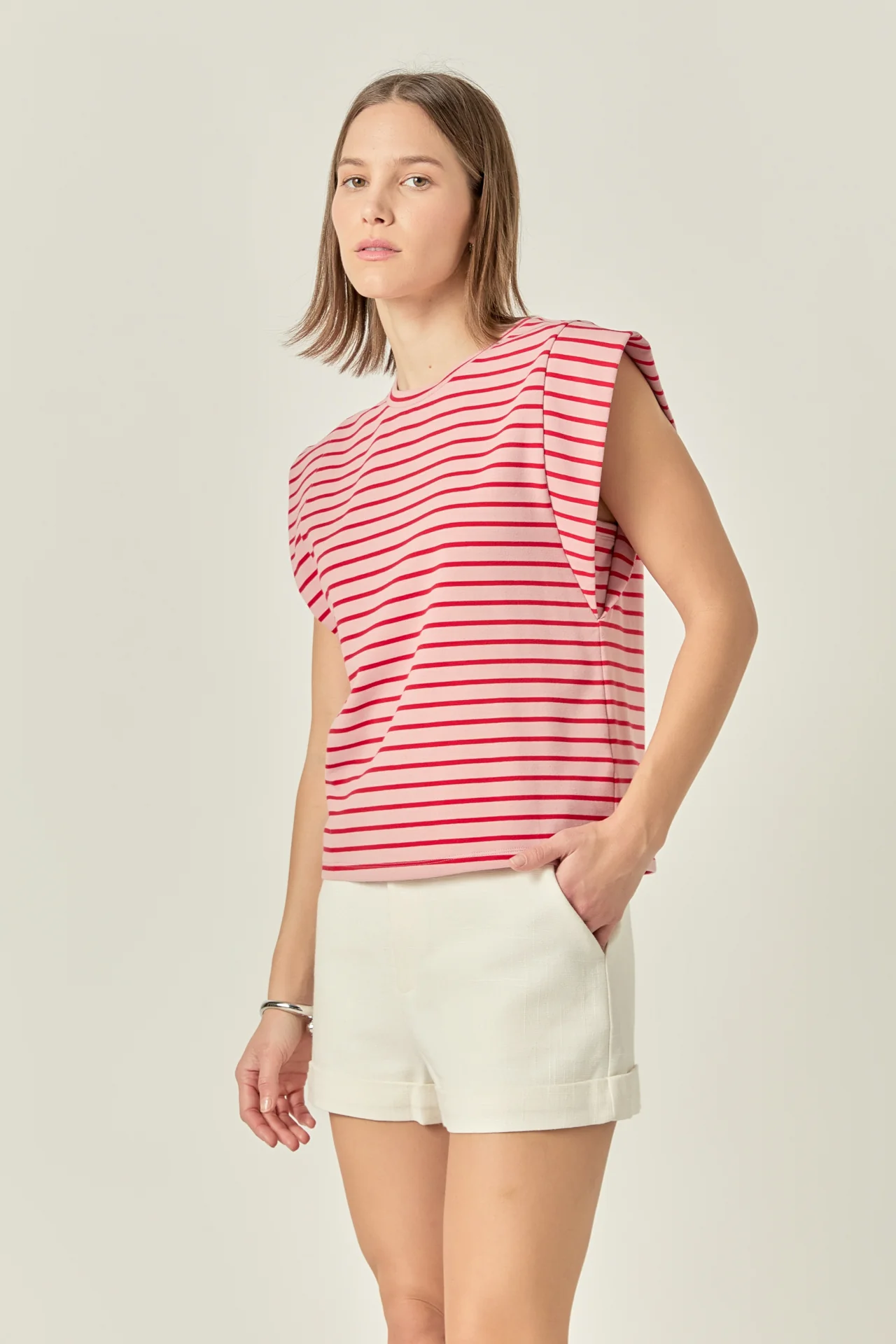 Stripe Sleeveless T-shirt - Image 10