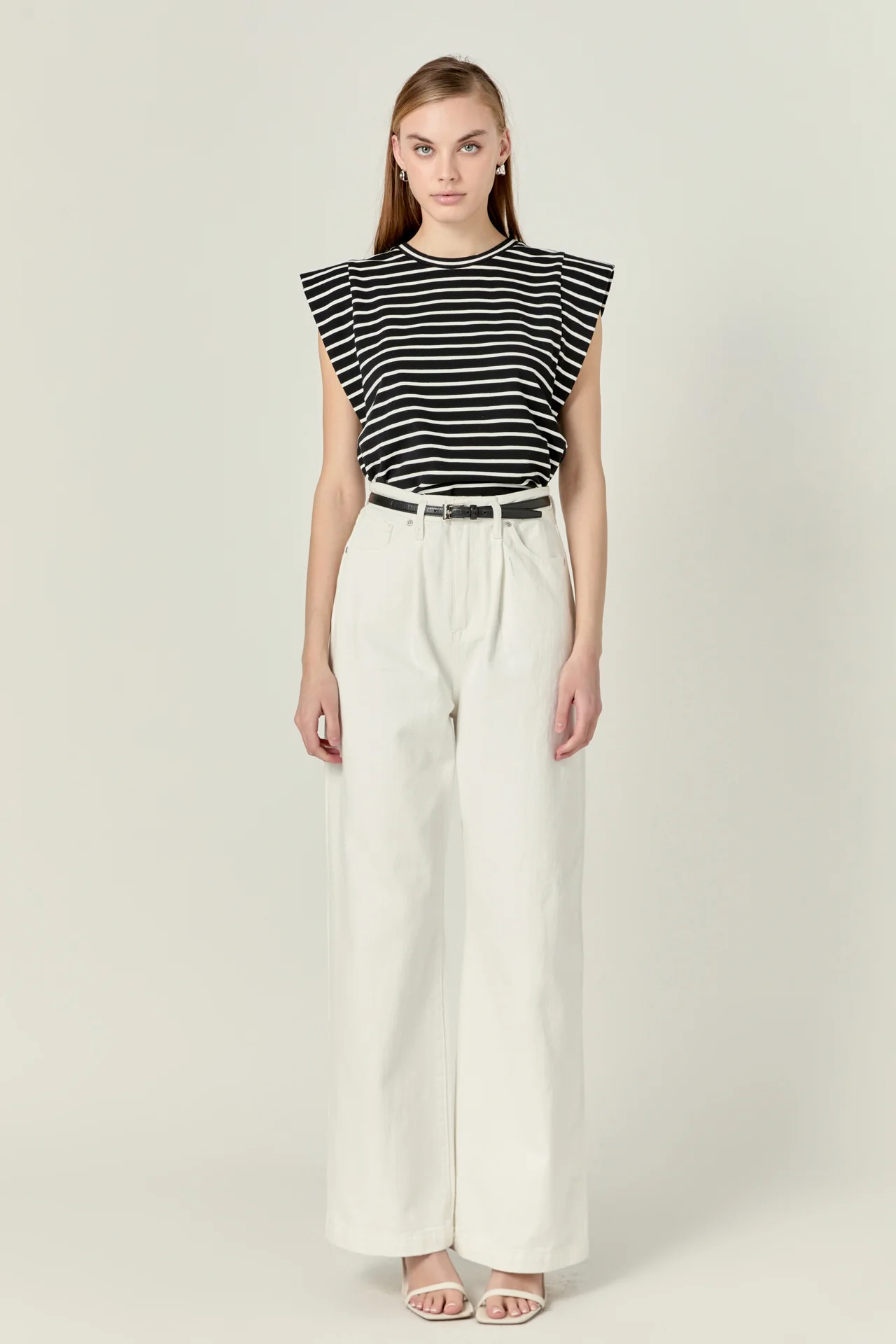 Stripe Sleeveless T-shirt - Image 16